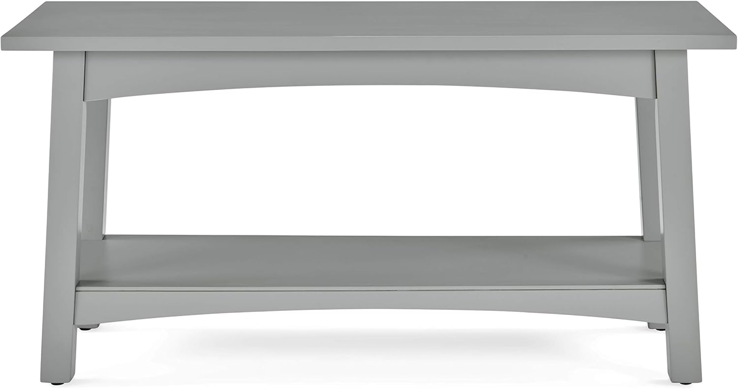 Craftsbury 36" Gray Wood Entryway Bench with Storage Shelf