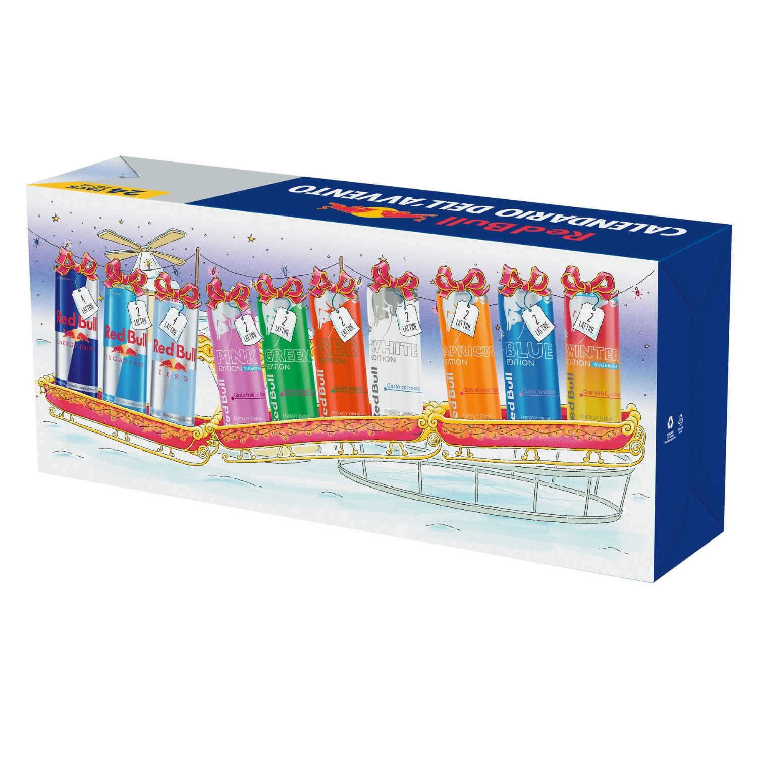 Red Bull Calendario Dell’Avvento 2025, Slitta Verso il Natale (cassa da 24 Lattine)