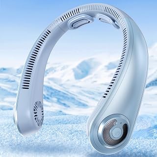 Portable Lightweight Neck Fan with Neck Support, Birthday Gifts for Men Women Dad Mom, Rechargeable Personal Wearable Cooling Neck Fans for Hot Flashes, Disneyland, Travel, Camping Essentials