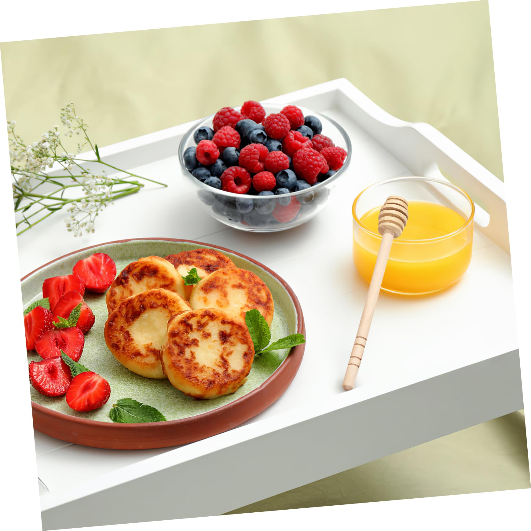 Cabilock Honey Pot Stick 3pcs Wooden Honey Stirring Rods for Easy Honey Collection