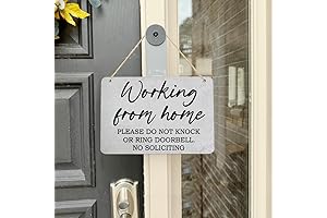 Distinctly Designed Work from Home Sign for Front Door Privacy