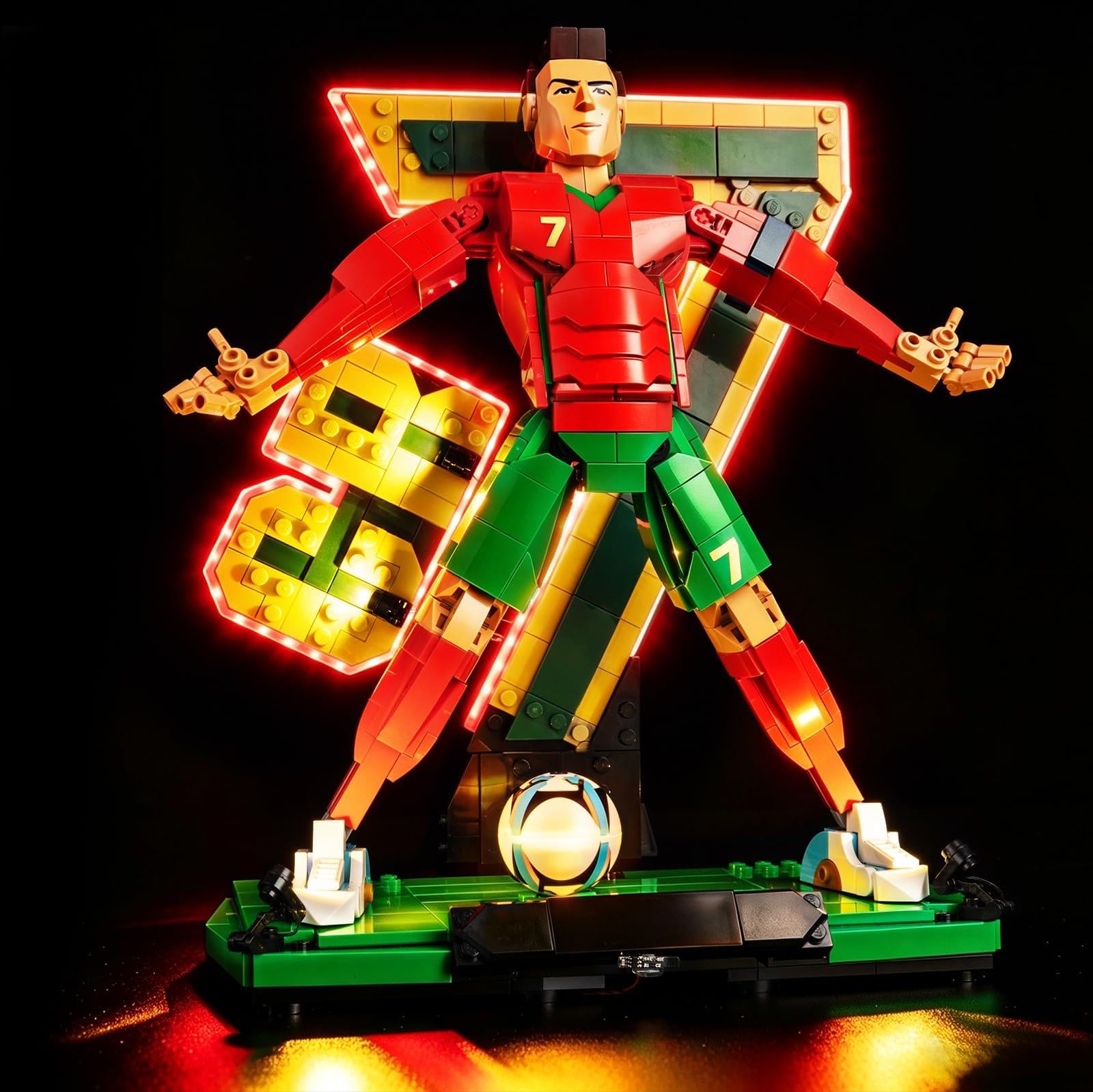 Nitemode Light Kit Compatible with Lego Cristiano Ronaldo – Soccer Legend 43016 Building Set | Upgraded Touch Control Dimming & Easy Installation Lighting Accessories (NOT Included 43016 Set)