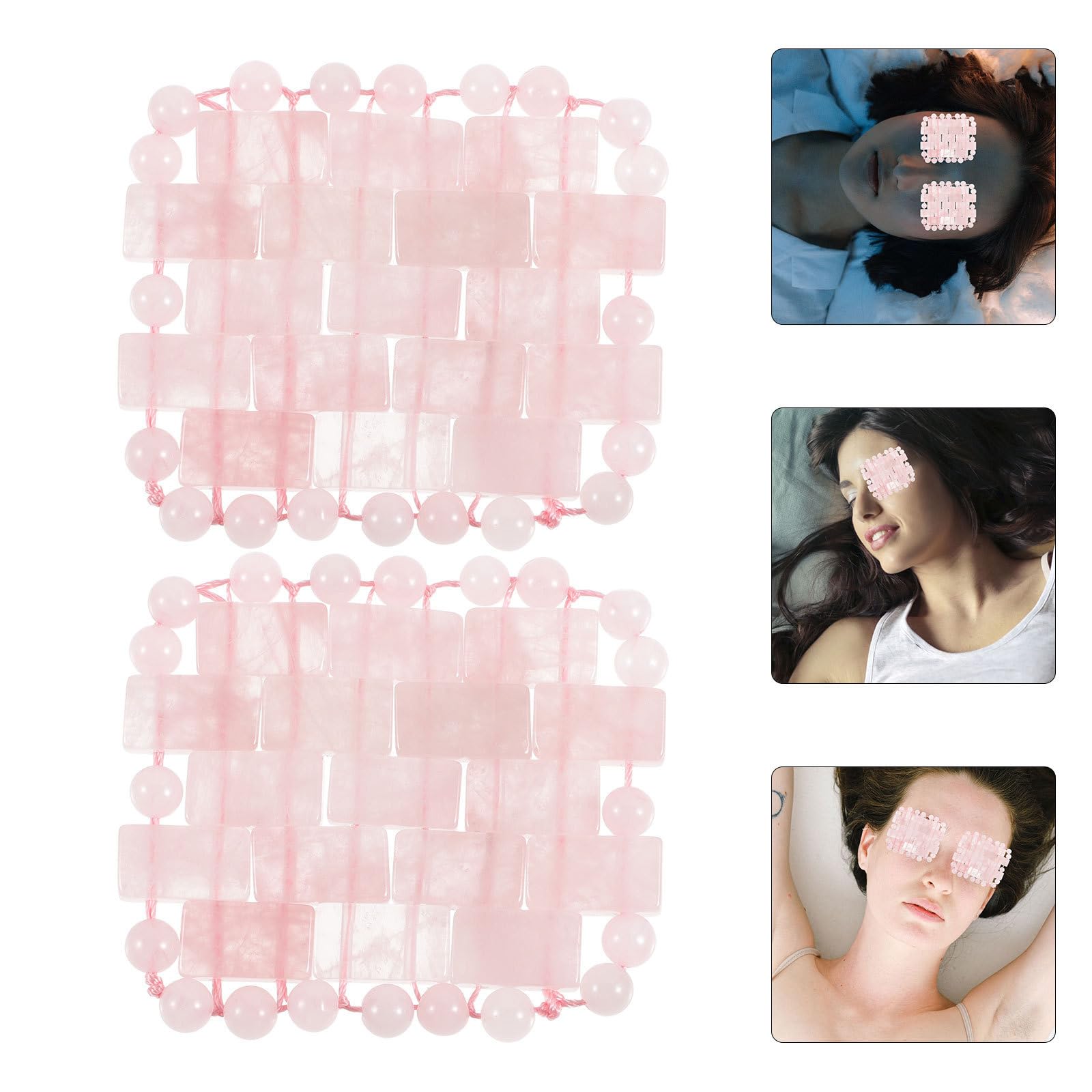 Maschera per Occhi in Quarzo Naturale Copri Occhio Rinfrescante, Design Semplice, per Massaggio e Recupero Dopo Sole, 1 Paio per Ragazze