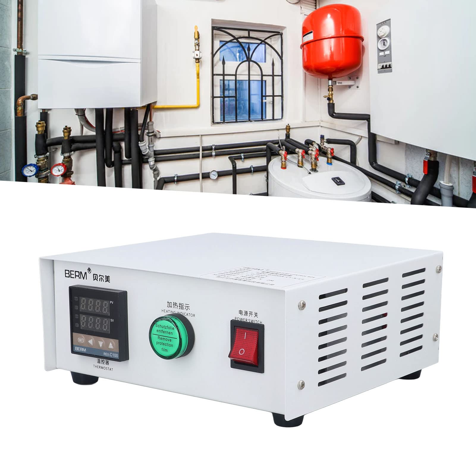 FTVOGUE Controlador de Temperatura PID Caja de Termostato Digital 0-400 ℃ con Sonda para la Máquina de Curado UV de la Plataforma de Calefacción (1M)