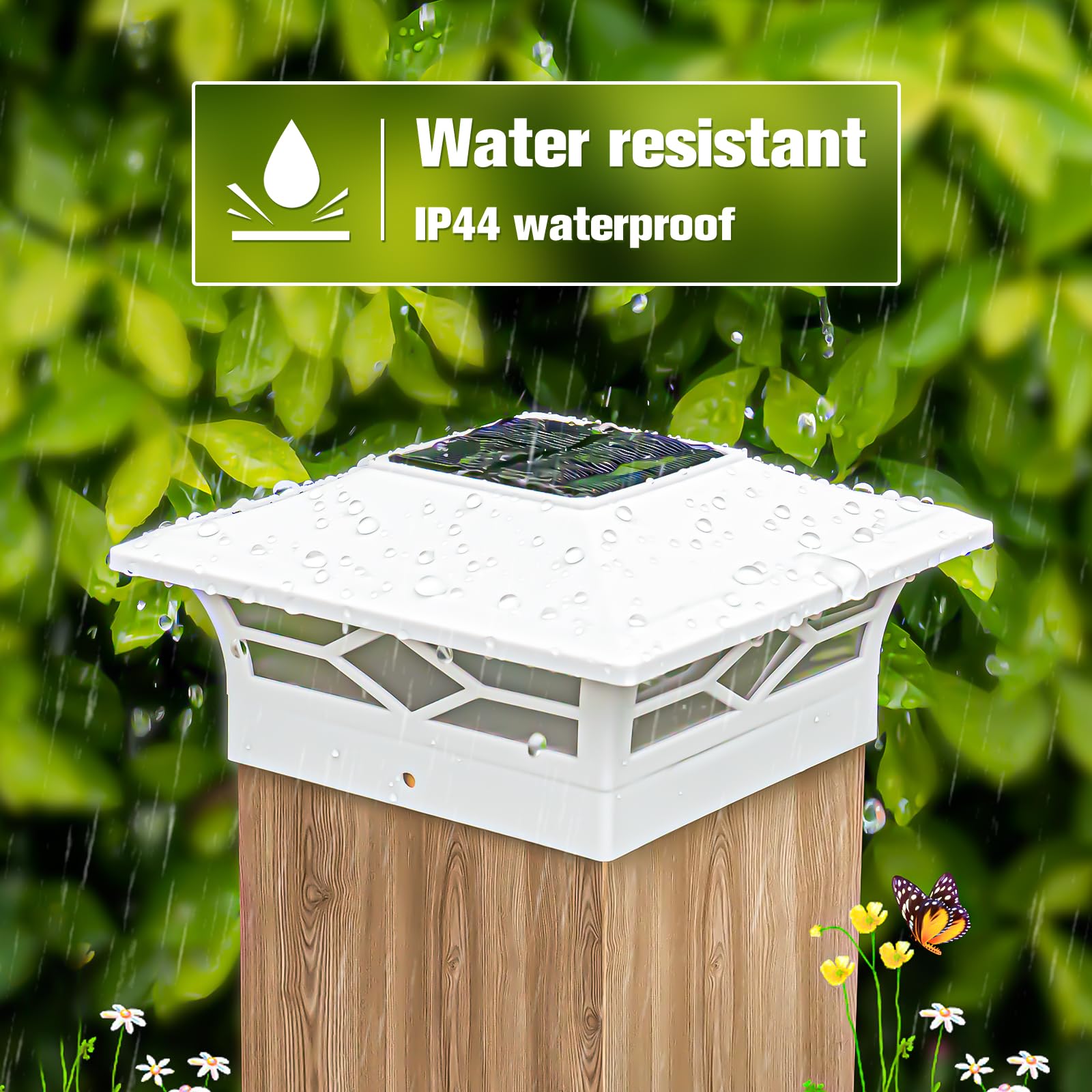 Solar Lights Outdoor Fence Solar Fence Lights Outdoor, 6 Pack Up And Down Wall Fence Lights Solar Powered