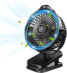 Pram Fan Clip On Stroller Portable Baby Buggy Cooling Fans [LED Display