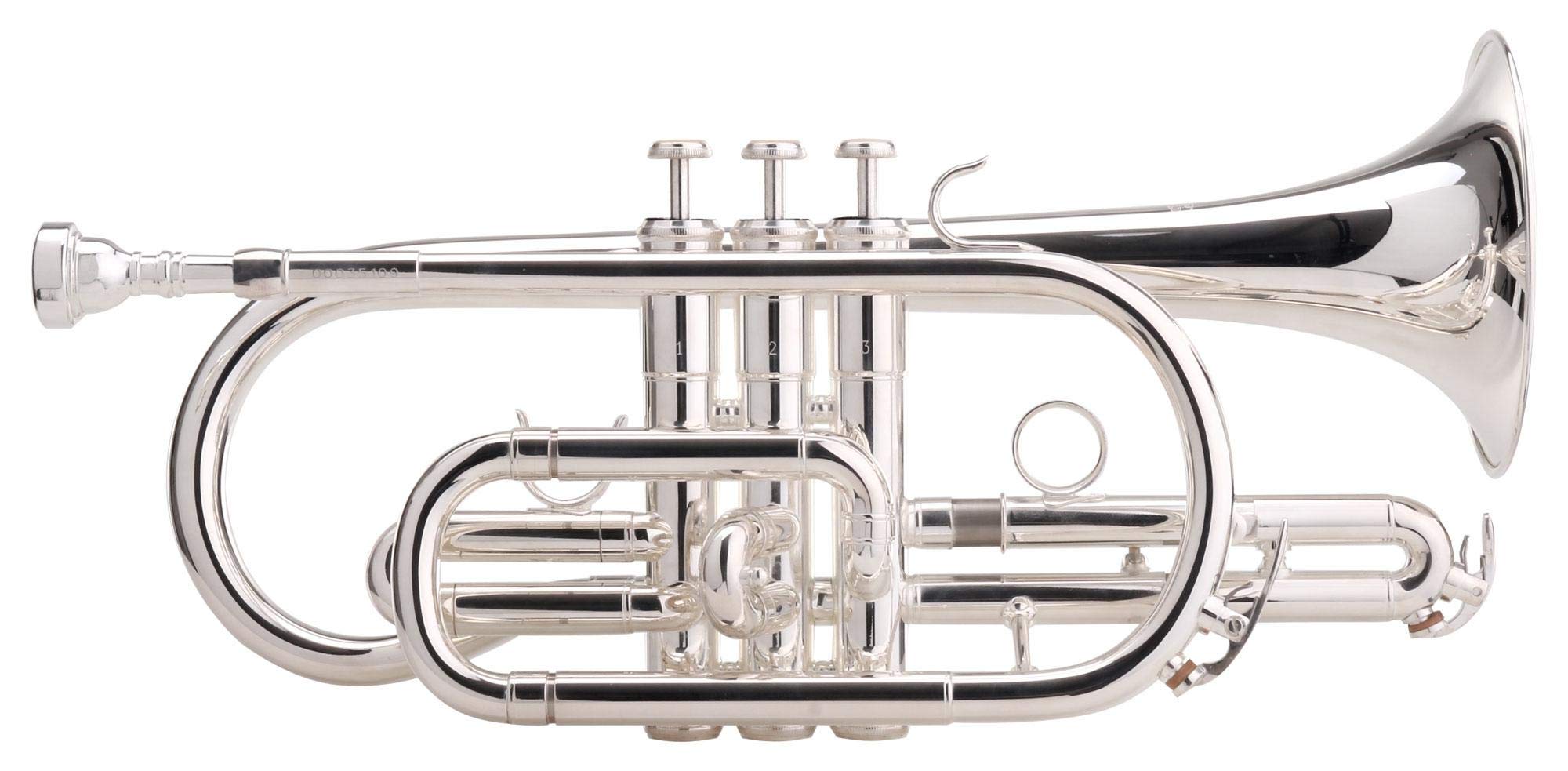 Classic Cantabile CR-400S Cornet en Sib (argenté, pistons en acier...