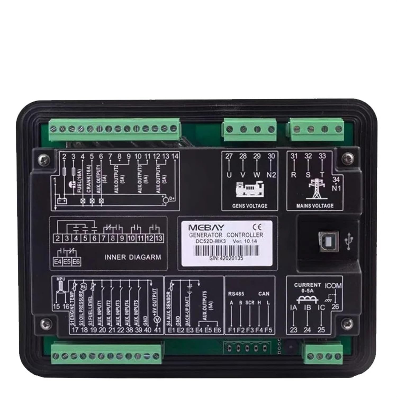DC50D DC52D MK3 Diesel Generator Set Controller Generator Set Control Panel(DC52D)