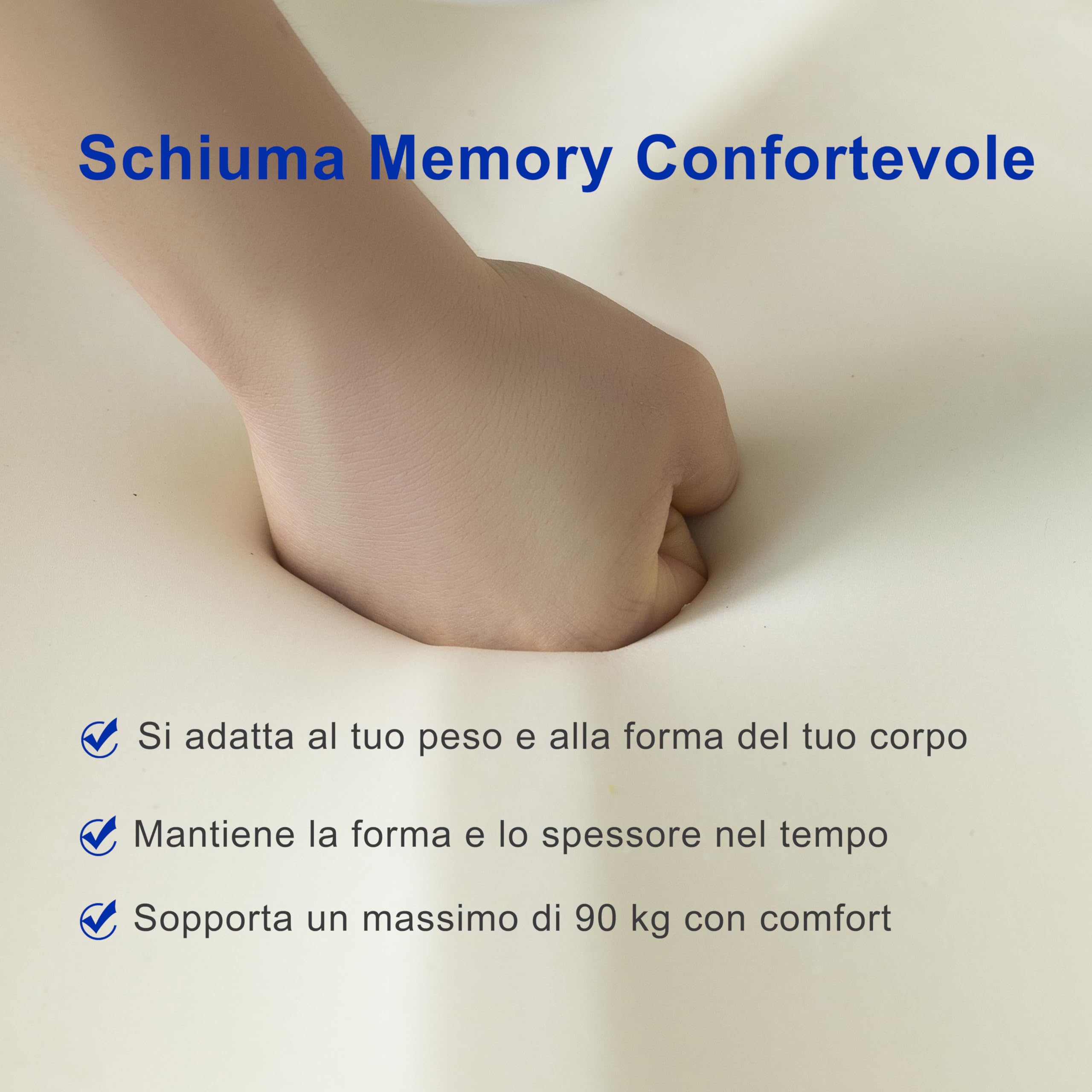 QYILAY Cuscino Ergonomico per Sedile Auto in Memory Foam - Aumenta Altezza, Allevia Dolore Lombare e Sciatica, Supporto per Schiena e Fianchi, Ideale per Auto, Ufficio, Sedia a Rotelle.