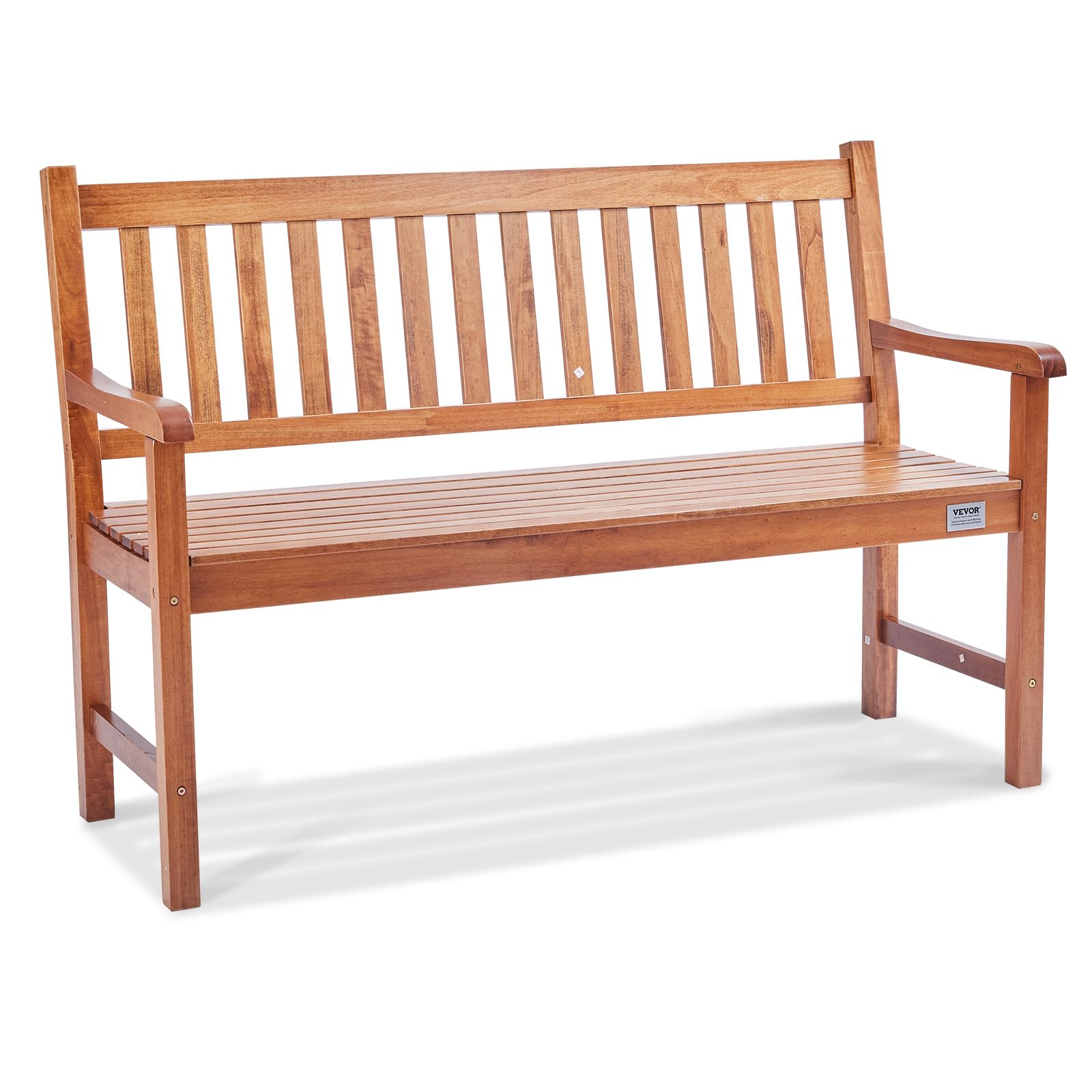 VEVOR Wood Outdoor Bench, 2-Person Garden Bench with Backrest and Armrests, 800 lbs Load Capacity,All-Weather Never Rot Patio Bench for Garden, Park, Yard, Front Porch