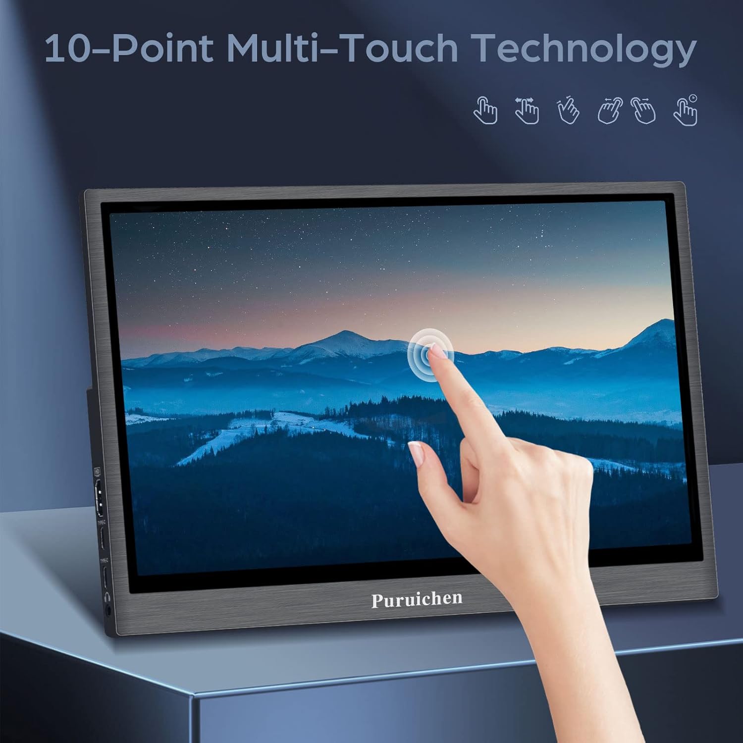 Monitor Portatile Touchscreen 11.6 Pollici 1366x768 Monitor Portatile Touchscreen, HDMI, Type-C, USB, Eye Care, Altoparlante, Schermo Computer Compatibile per Raspberry pi Laptop PC PS3 PS4 Xbox