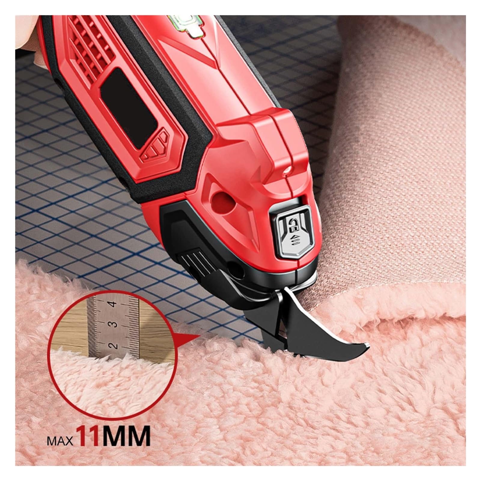Tijeras Eléctricas For Tela, Cuero, Alfombras, PVC Y Cartón, Cortador Inalámbrico, Batería De 4,2 V 2000 MAh Con Luz LED Corte suave(2xAlloy blade set)