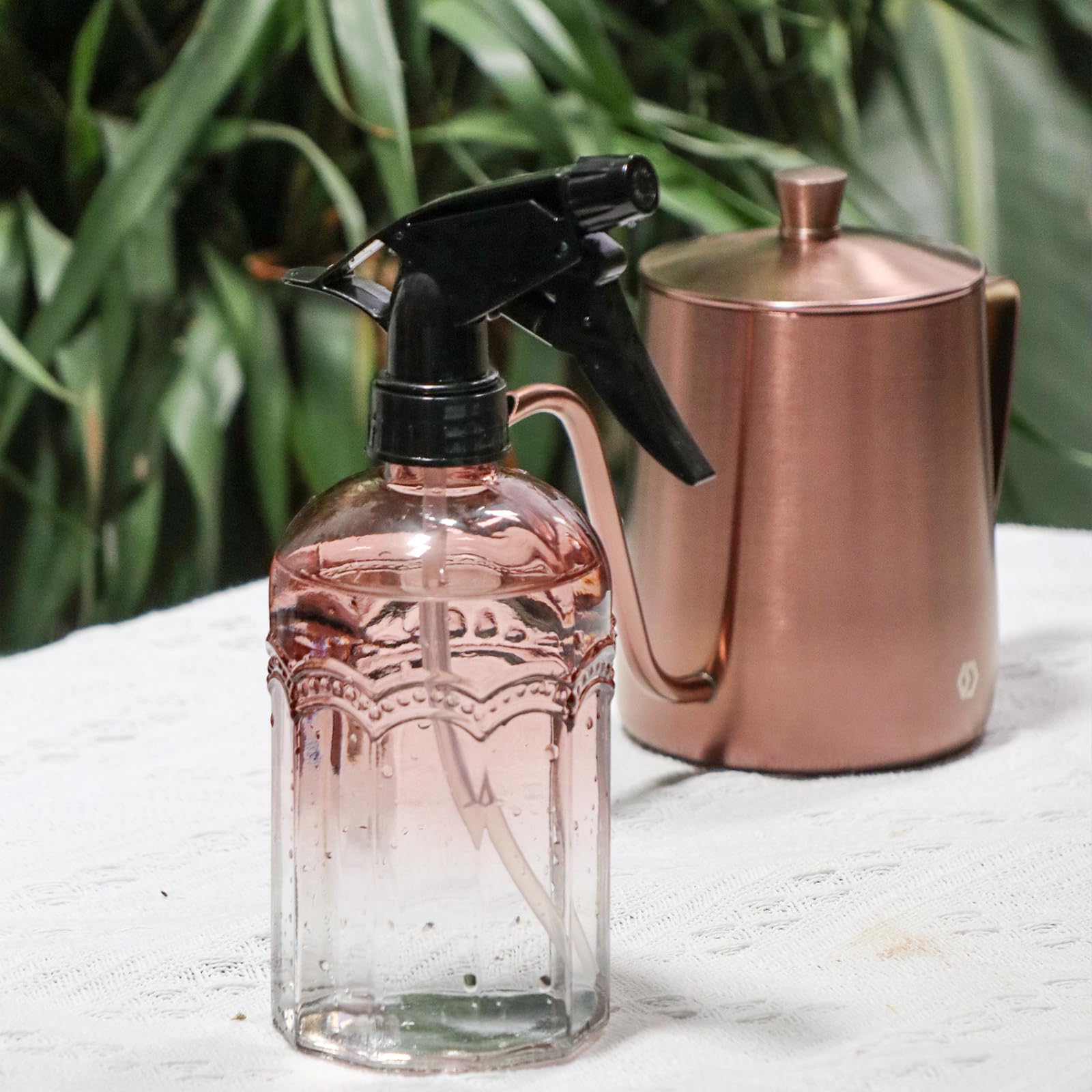 OFFIDIX Lot de 2 vaporisateurs d'arrosage pour plantes d'intérieur et d'extérieur ou nettoyage de la maison (or rose)