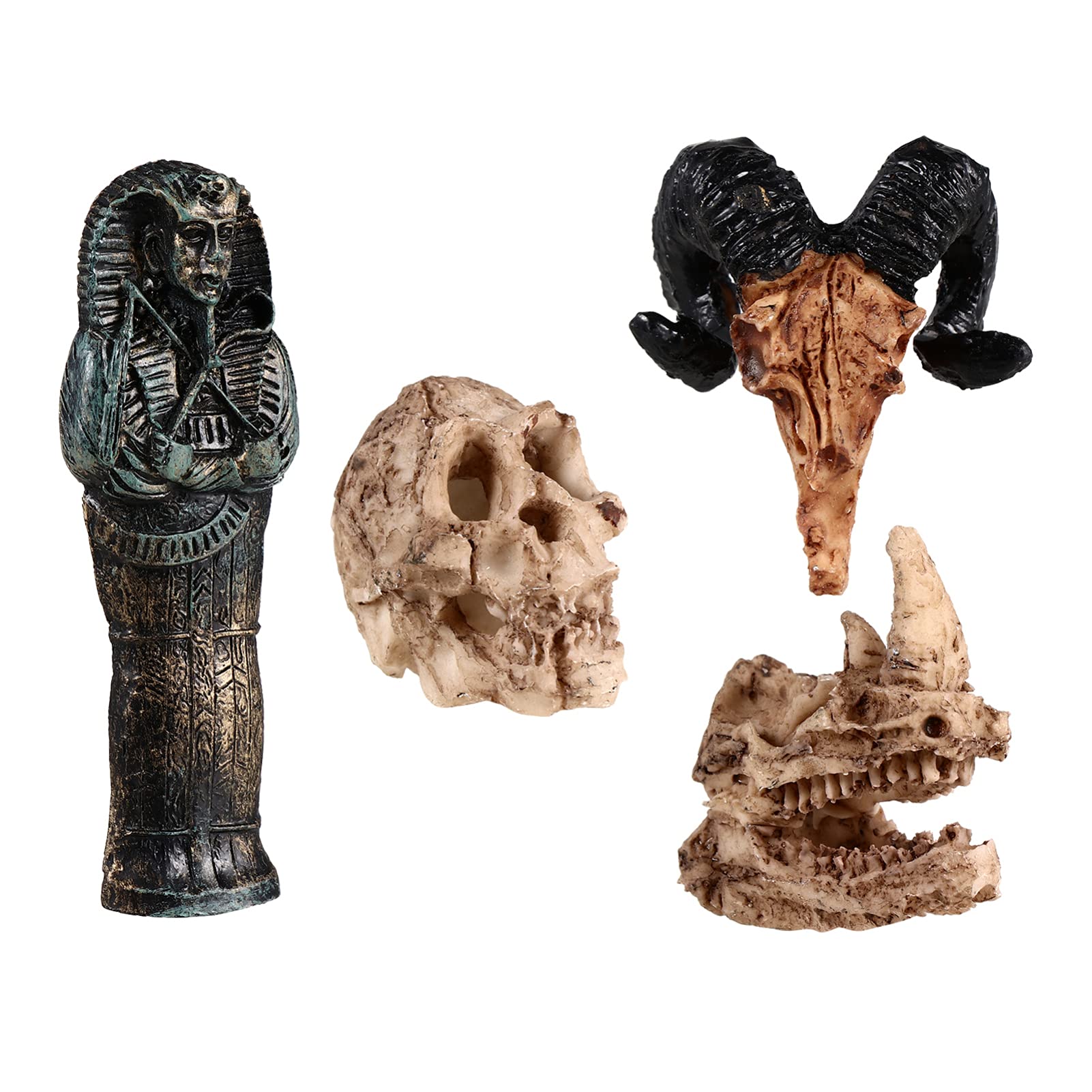 Kisangel 2 Ensembles Décoration De Paysage De Crâne Aquarium Animal De Compagnie Humain Marchandise Accessoires Décorations Maison De Reptiles pour Animaux De Compagnie Réservoir Résine
