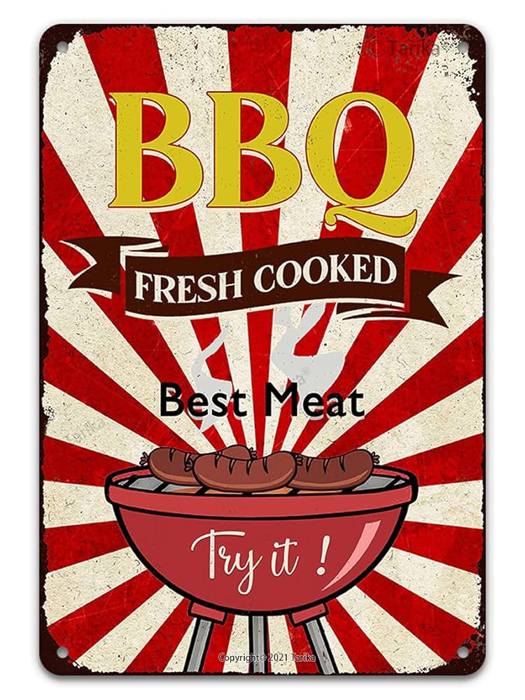 VintageGrillArt Personalized Barbecue Metal Sign - Custom BBQ Pro Plaque - Retro Grill Decor For Backyard BBQ Setups