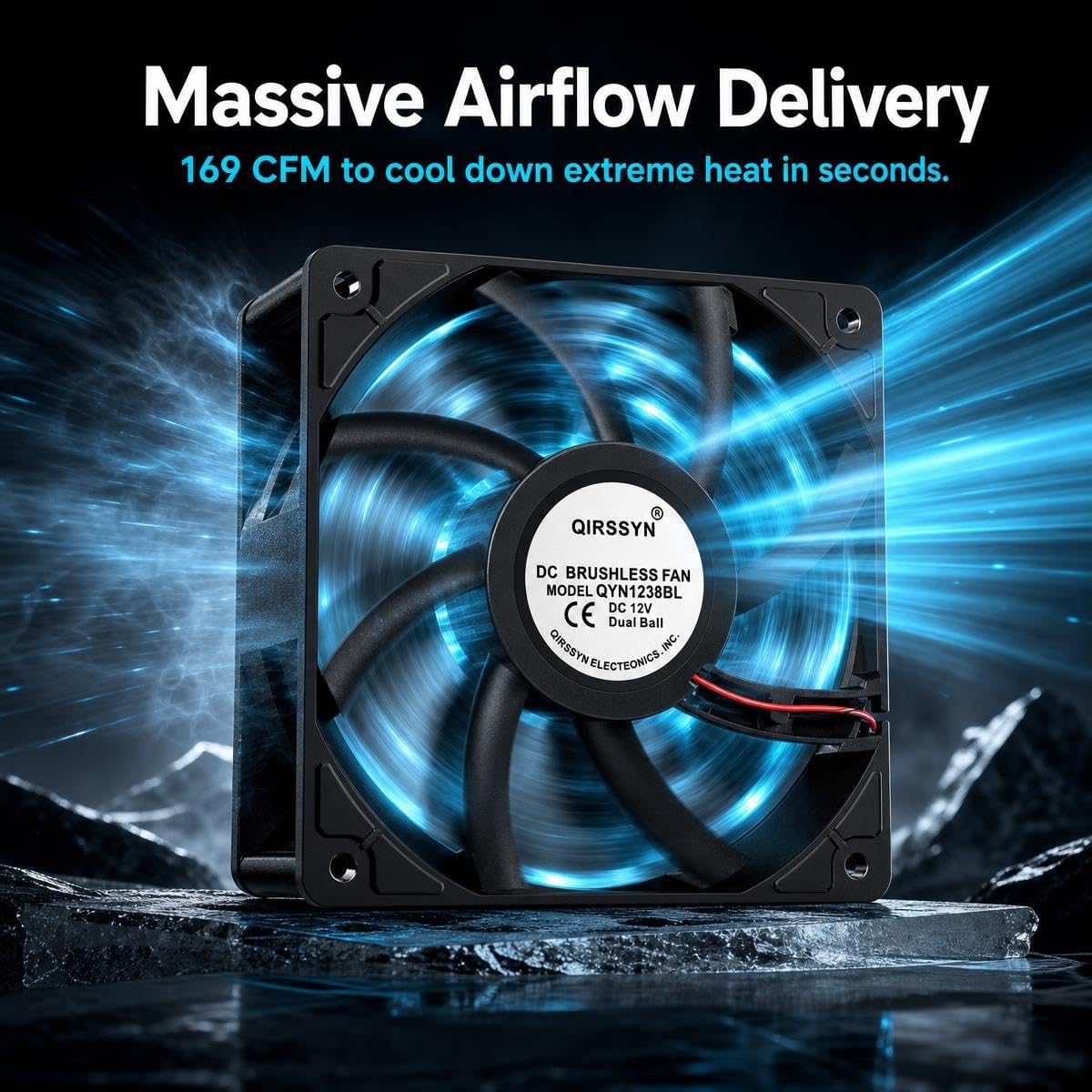 Ventilateur d'ordinateur haute CFM 120 mm x 38 mm 110 V 220 V AC à vitesse variable pour récepteur Xbox DVR PlayStation Mining Rig Case Serveur Tente de culture Station de travail GPU