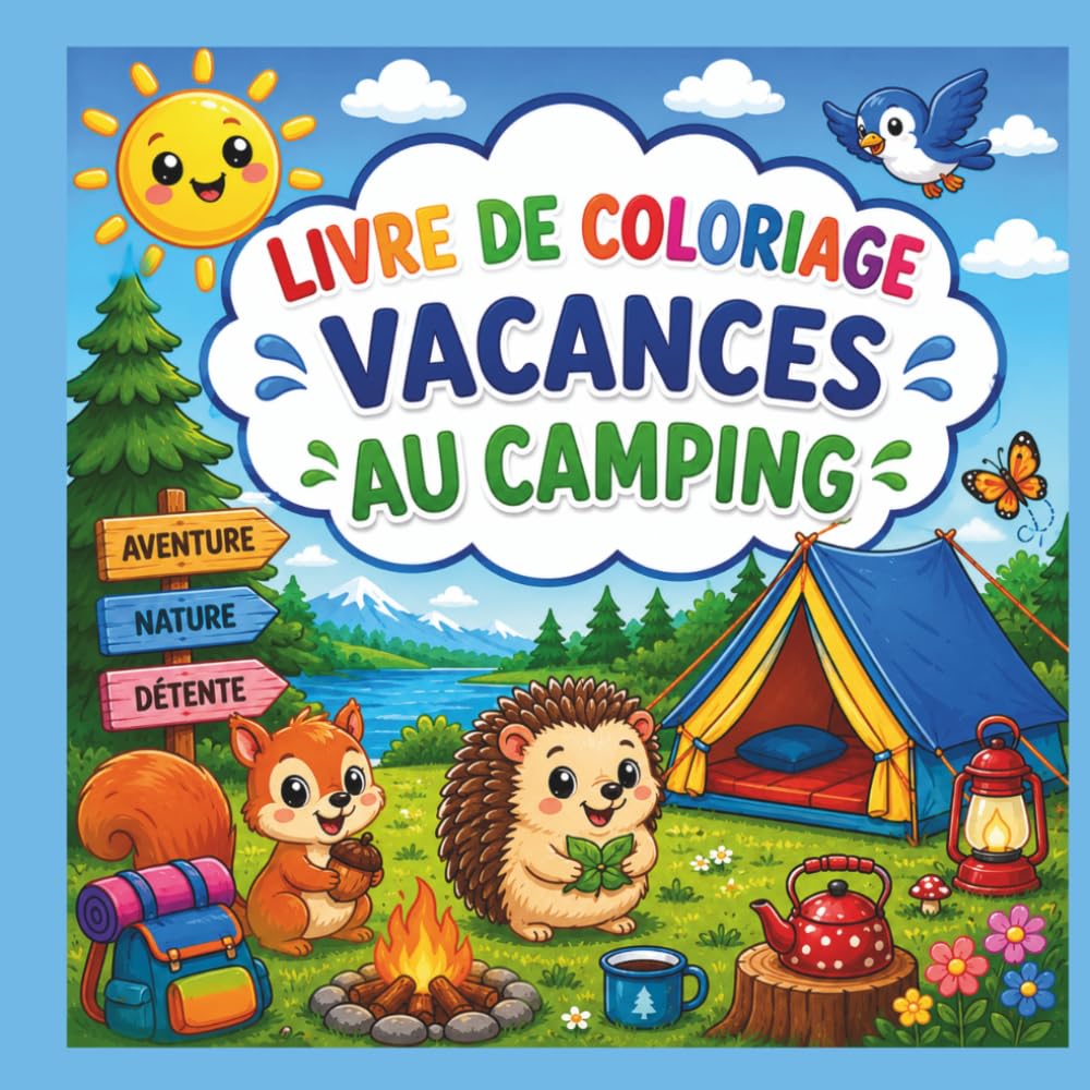 Vacances au camping: Livre de coloriage pour enfants de 3 à 5 ans