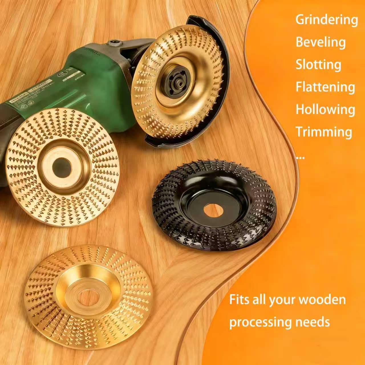 Wood Carving Disc Set for Angle Grinders - 5 Piece -5 Wood Carving Disc Set for Angle Grinders - 5 Piece -5