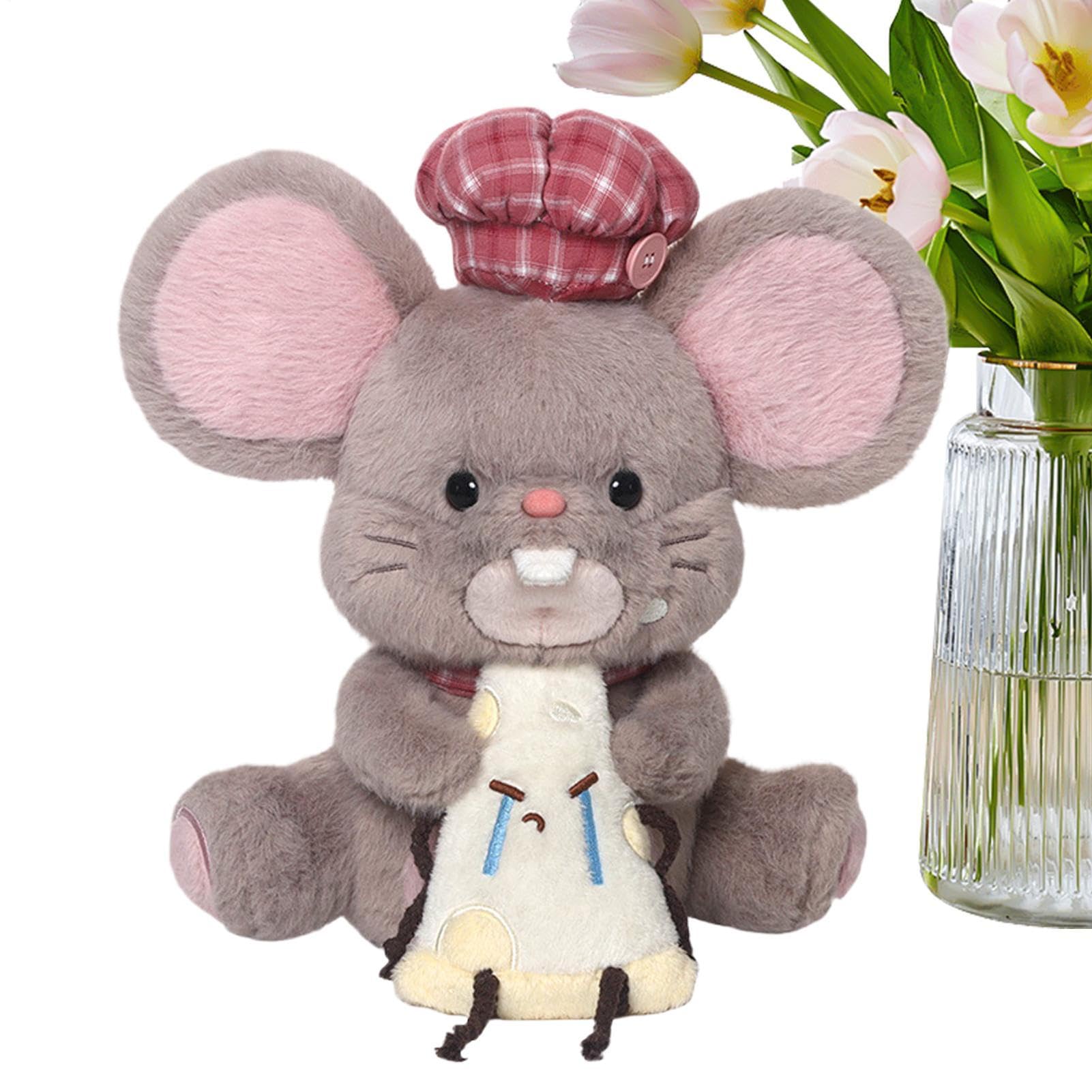 Topo Peluche Bambola Morbida Adorabile da Abbracciare e Collezionare | Giocattolo Cuscino in Peluche a Forma di Animale Imbottito per Camera da Divano Scrivania Soggiorno