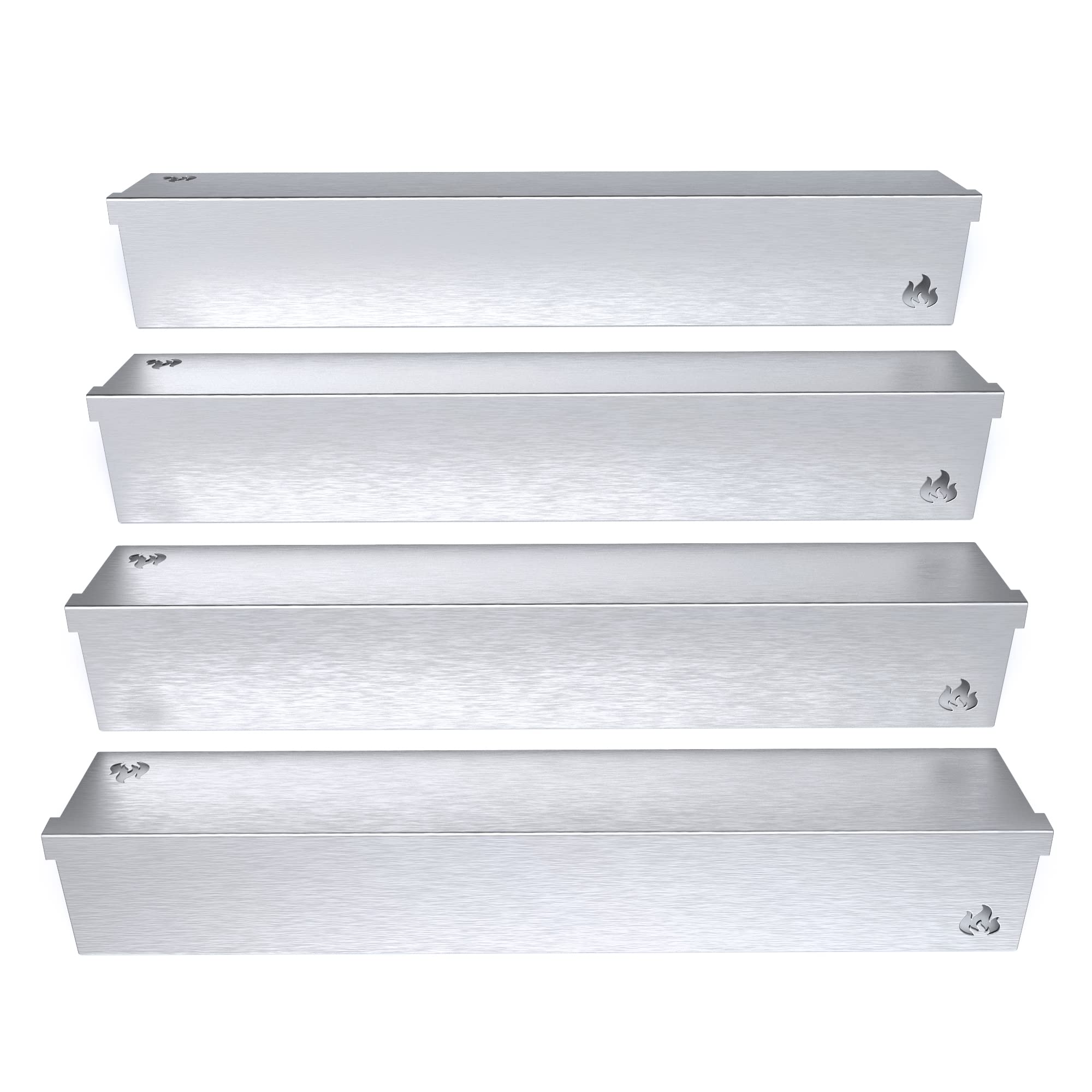 teileplus24 BR05-4-SM Gasgrill Edelstahl Brennerabdeckung kompatibel mit Napoleon Rogue Prestige Freestyle | Flavorizer Bars | Passgenau | Rostfrei | Brennerschutz