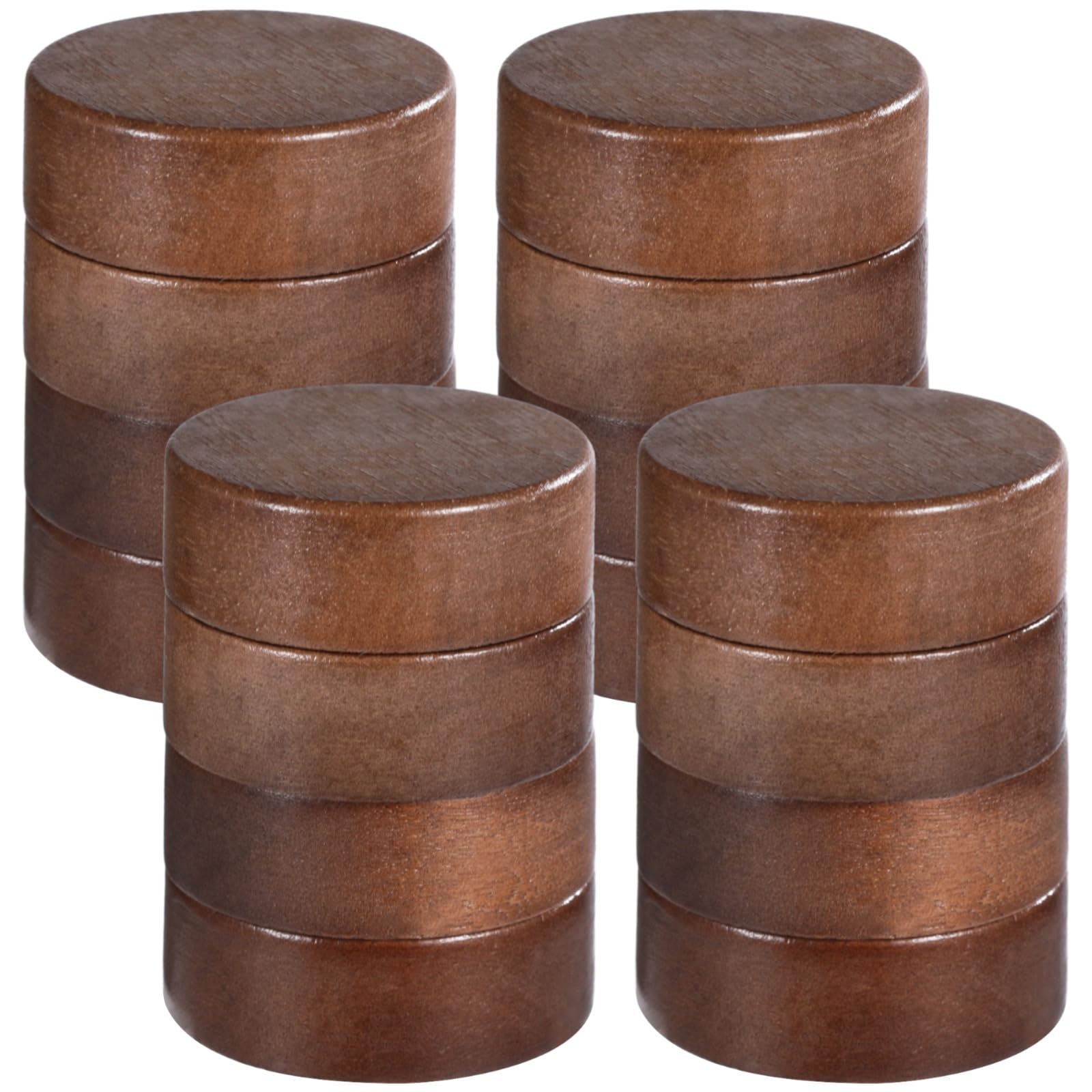 LUMINFLY 16 Wooden Lids for Jars, Airtight Acacia Wood Lids with Threaded Design, Leakproof Sealing for Spice Jars, Reusable for 4 Oz and 6 Oz Containers