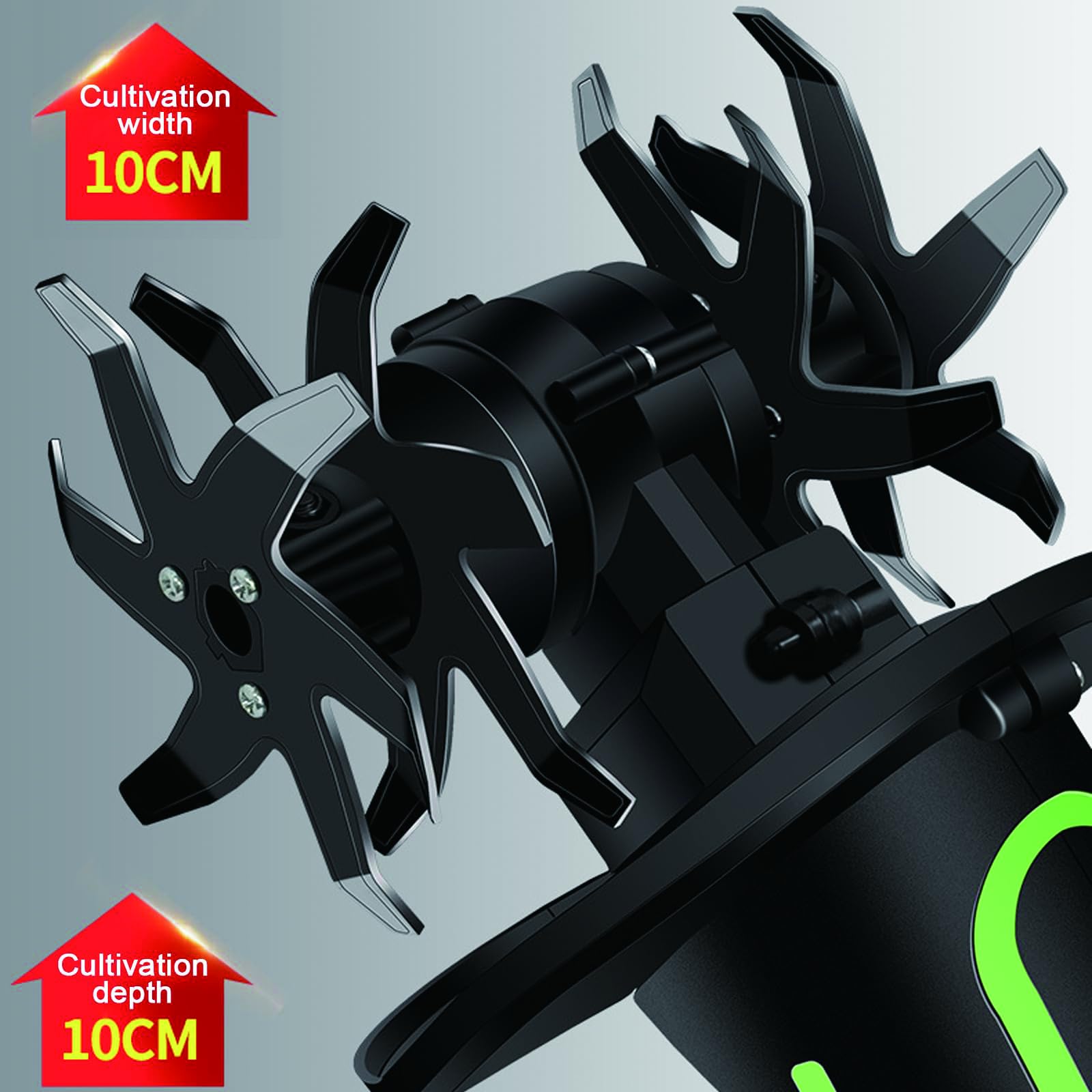 Cultivador De Jardín Inalámbrico – Mini Motoazada Eléctrica con 2 Baterías De 1,5Ah, 10 cm De Ancho Y Profundidad De Trabajo, Rotovator Manual Portátil para Deshierbe Y Huertos
