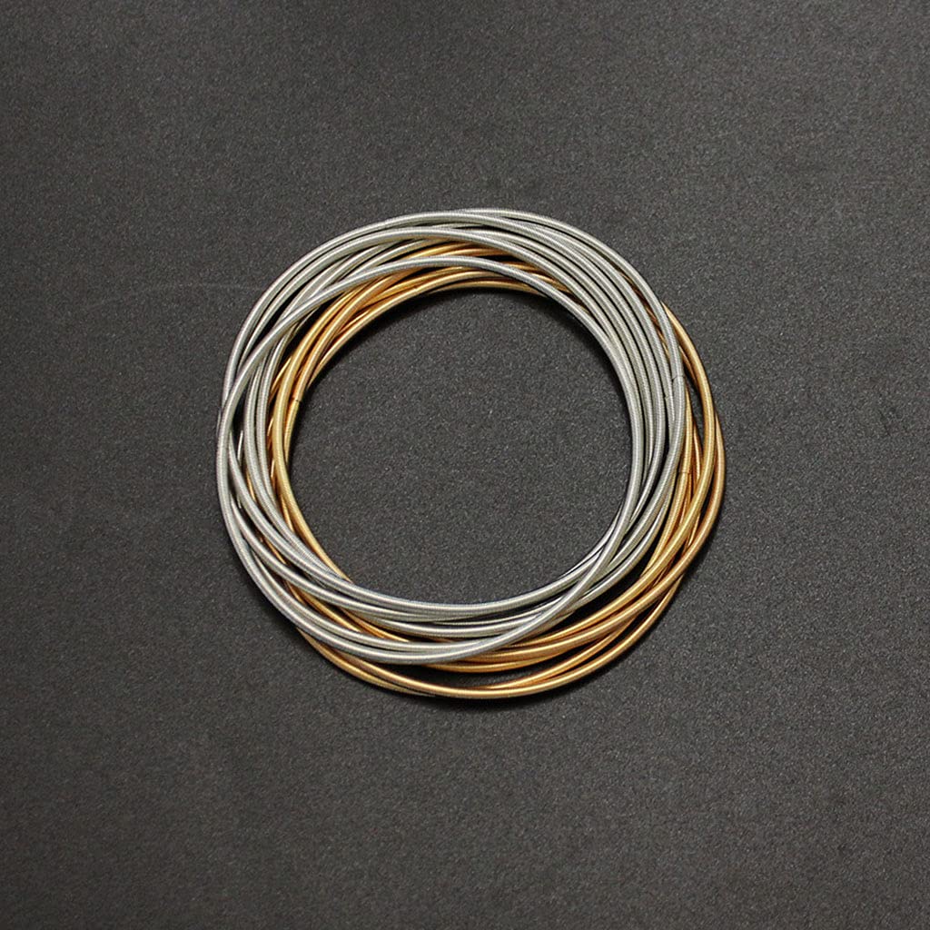geiwogunba Spring Bracelet,Retractable Carbon Steel Wire Spiral Spring Bracelet Bracelet String Spring Bracelet Stackable Coil DIY Spring Bracelet, 1.7mm/ 0.07in