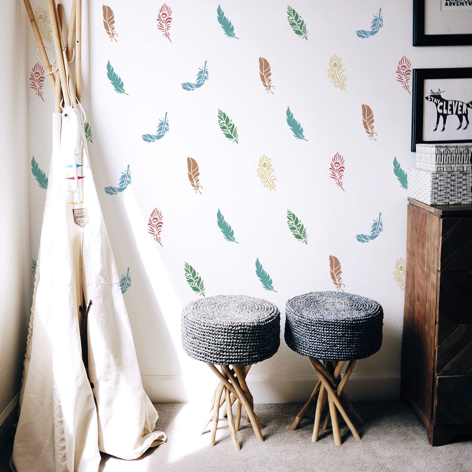 Stencil A Strati Con Motivo Pavone - 3 Pezzi Riutilizzabili Per Decorare Legno, Tela E Carta - Foto 7