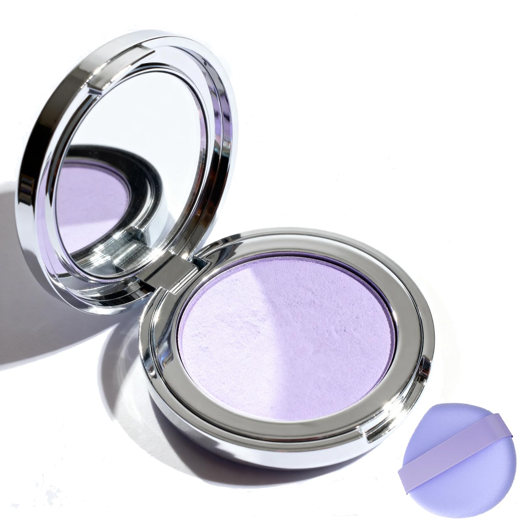 Lavender Setting Powder - Mattifying Pressed Powder for Face, Oil Control & Color Correcting, Translucent Finish for All Skin Tones, Flawless Vegan & Long-Lasting Makeup Setting 0.35OZ