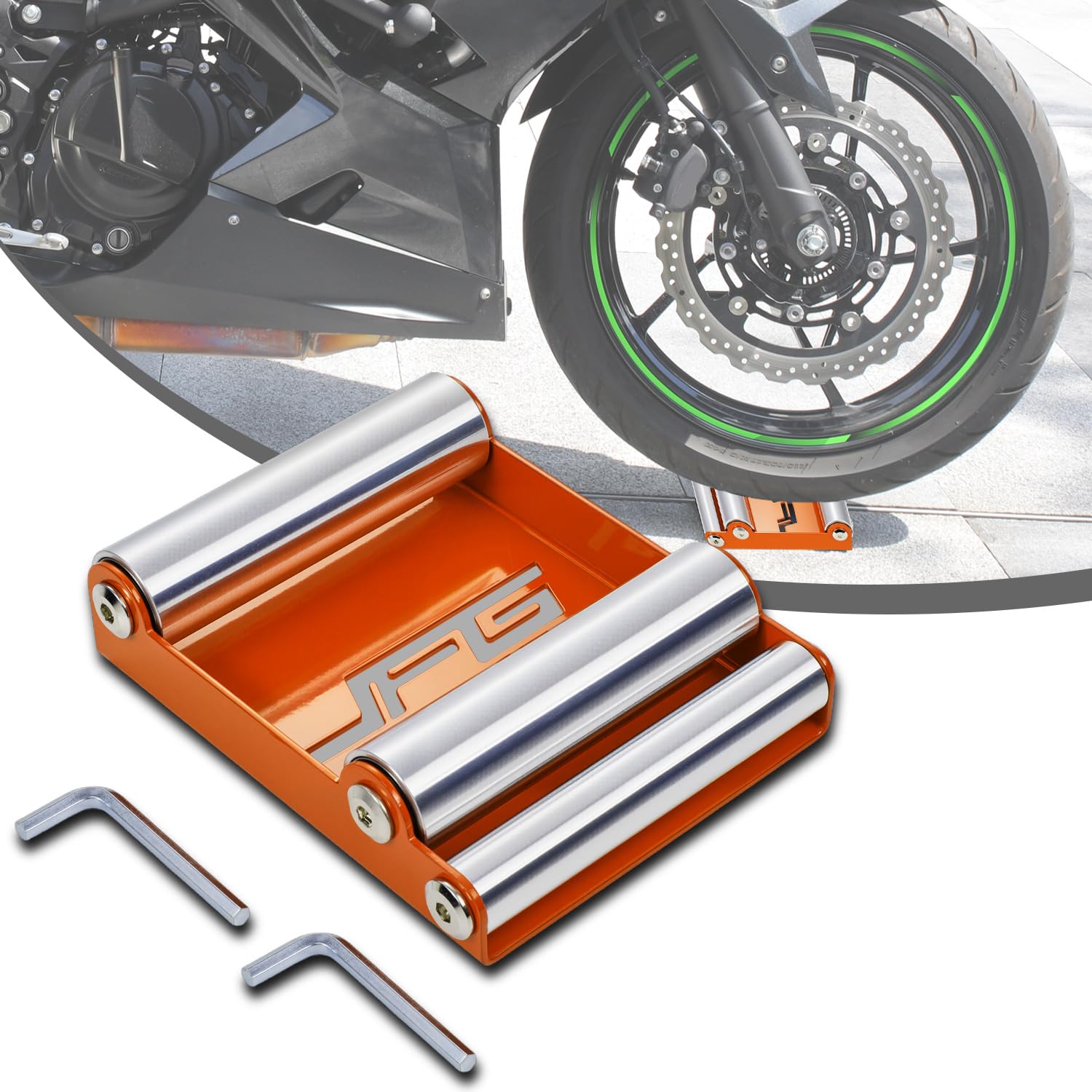 Bequille Portable Moto,pour TailleMoyenne<220kg Largeur de Pneu<180mmOrange | Support Nettoyage Roue Moto Support Roue pour Nettoyage Pneus et Lubrification Chaine GRoller de