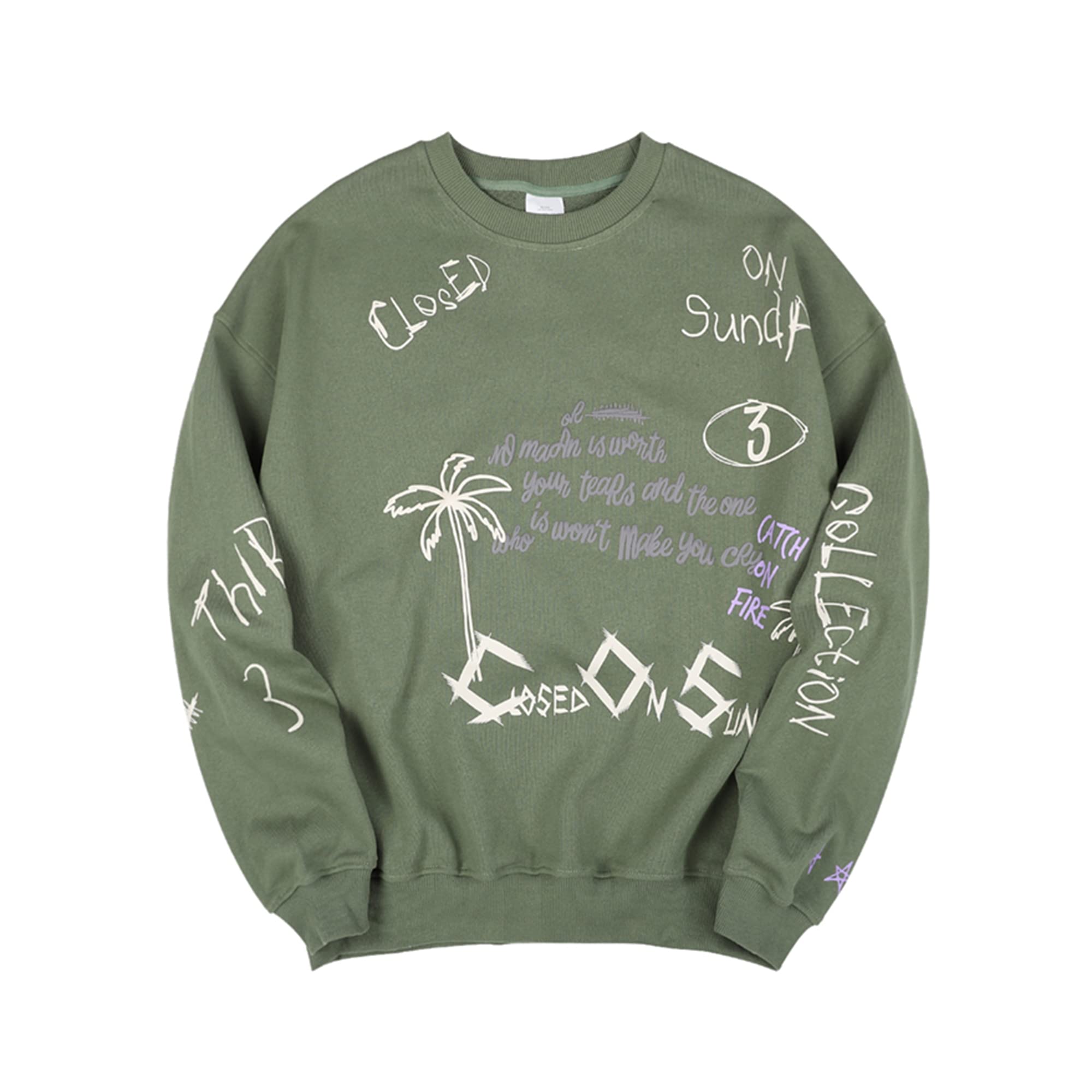 ArnodefranceArnodefrance Closed On Sunday Sweatshirts Street Essential Sweatshirt Foaming Letter Graphic Cotton Crewneck Pullover