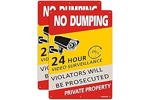 2-Pack 'No Dumping' Video Surveillance Signs