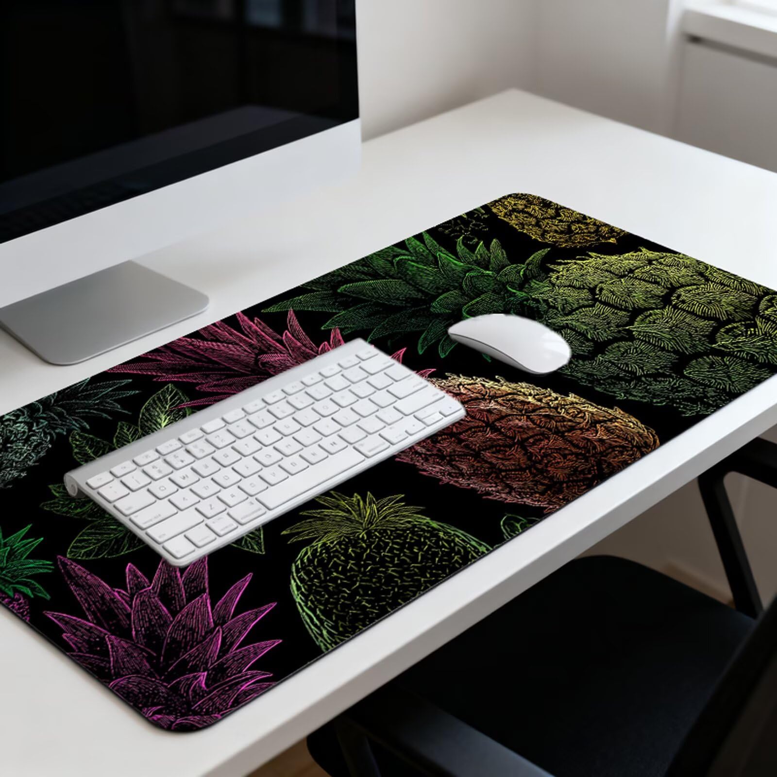 Kolorowa podkładka pod mysz XXL 1200 x 600 mm owocowa podkładka pod mysz na biurko z wodoodporną powierzchnią i antypoślizgową podstawą, podkładka pod mysz do biura, komputera, poprawia dokładność i