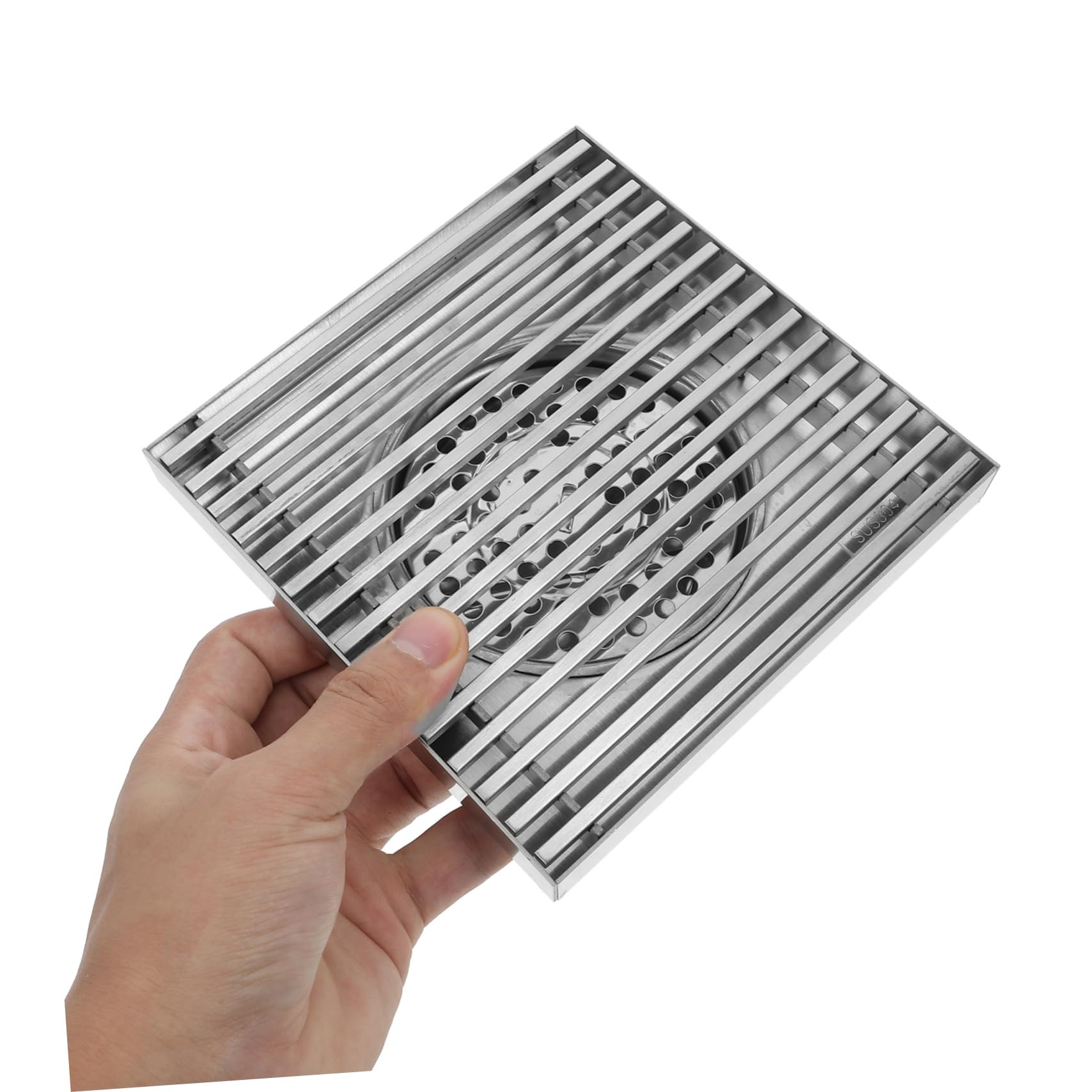 Operitacx Desagüe de Suelo de Acero Inoxidable Grande para Patio Baño Ducha Recogedor de Pelos Rejilla de Ducha