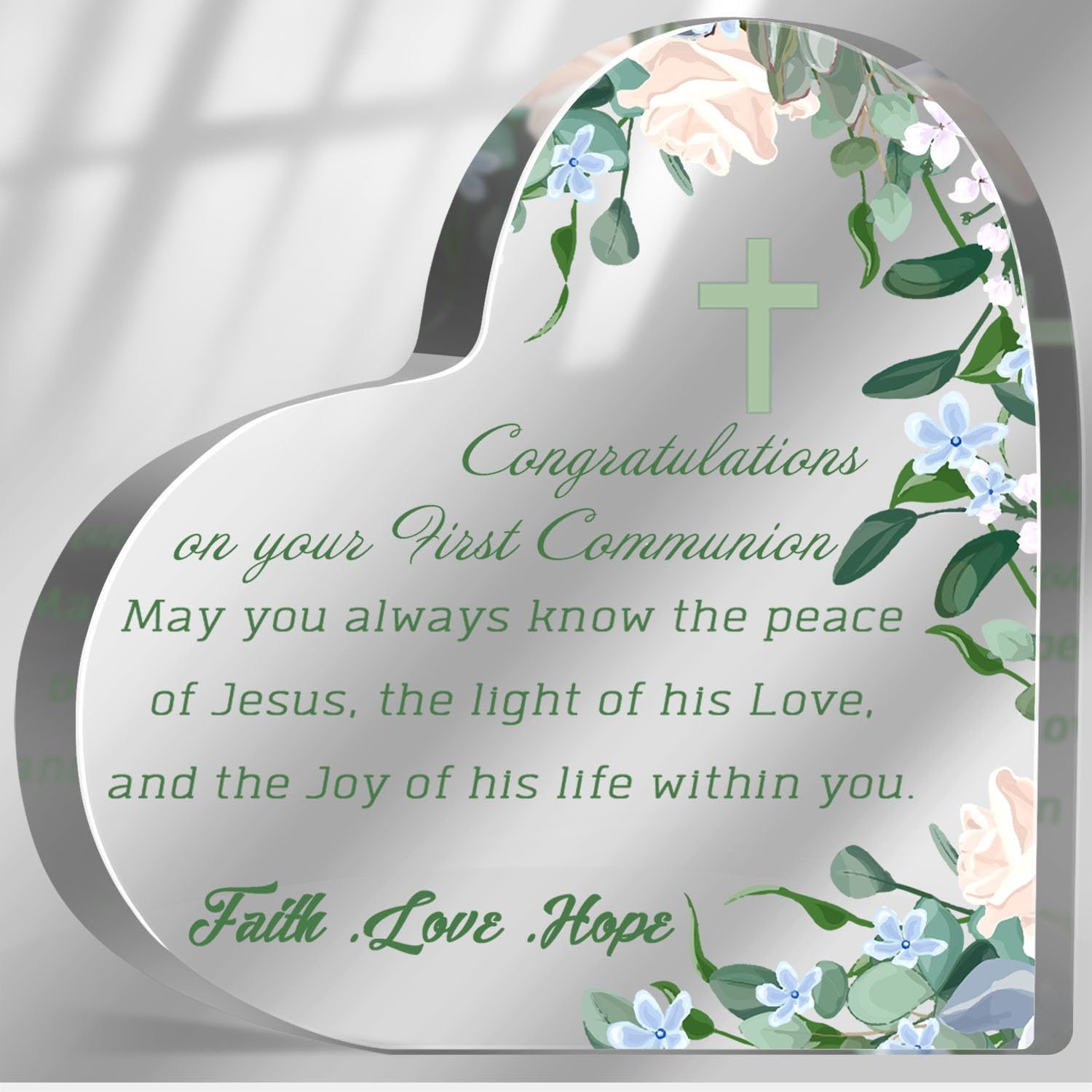 Baptism Gifts for Girls Teen, First Communion Gifts, Christening Confirmation Easter Sign, Birthday Gift Holy Communion Decor for Granddaughter Grandson, Baptism Party Decorations