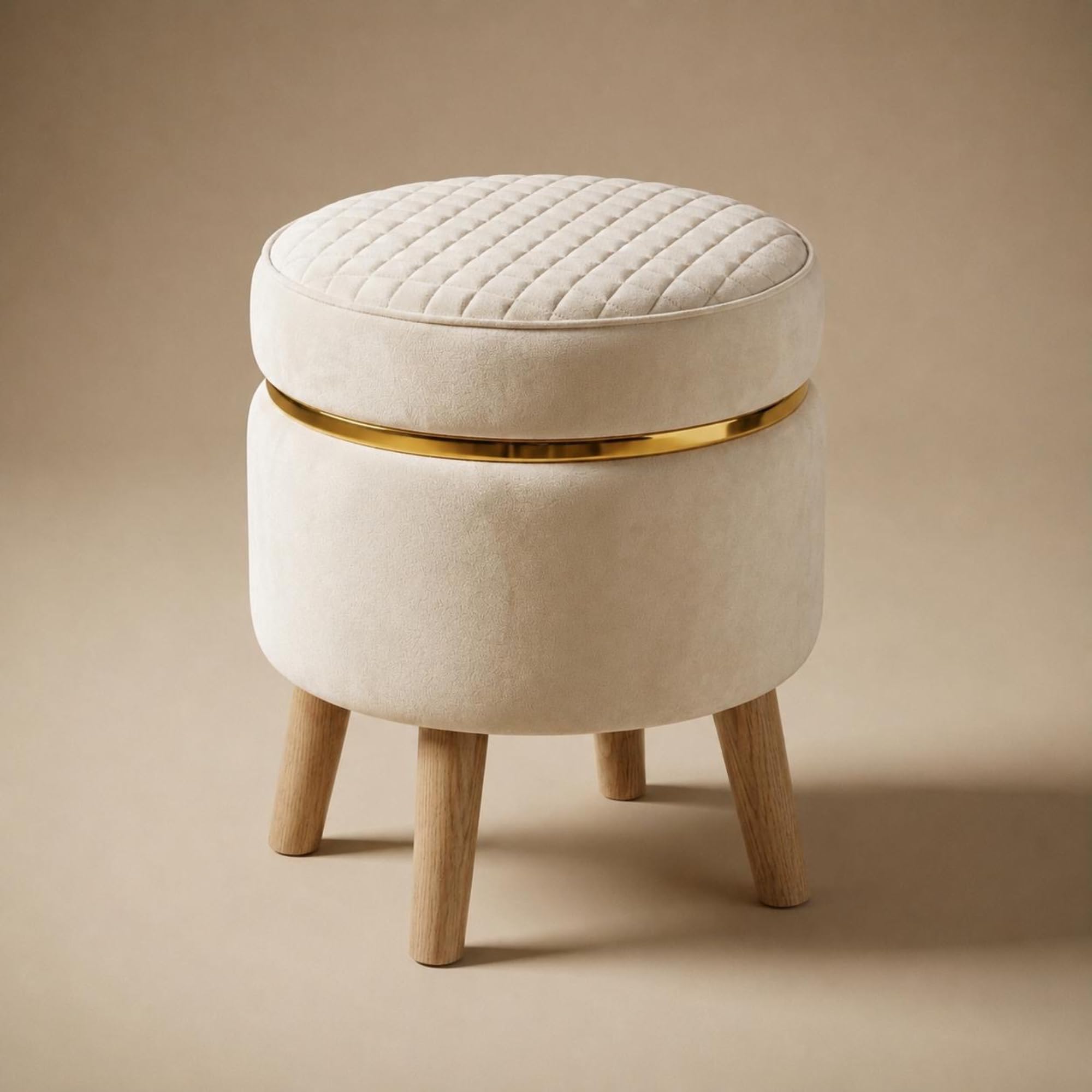 Ottoman Stool, Ottoman for Living Room,footrest Stool for Seating (Cream)-image-37
