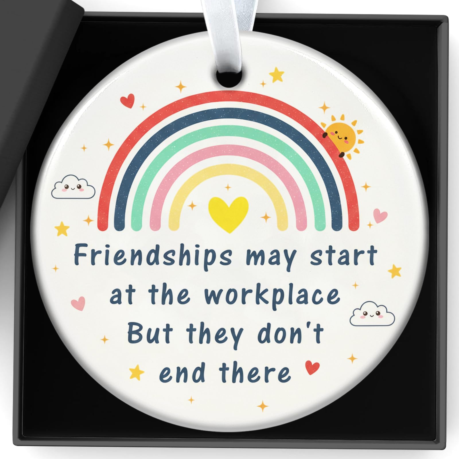 Leaving Gifts for Colleagues Women New Work Gift for Women Porcelain Card Hanging Ornaments Goodbye Gifts for Colleagues Medical Staff, Teachers, Friends And Family Holidays Retirement