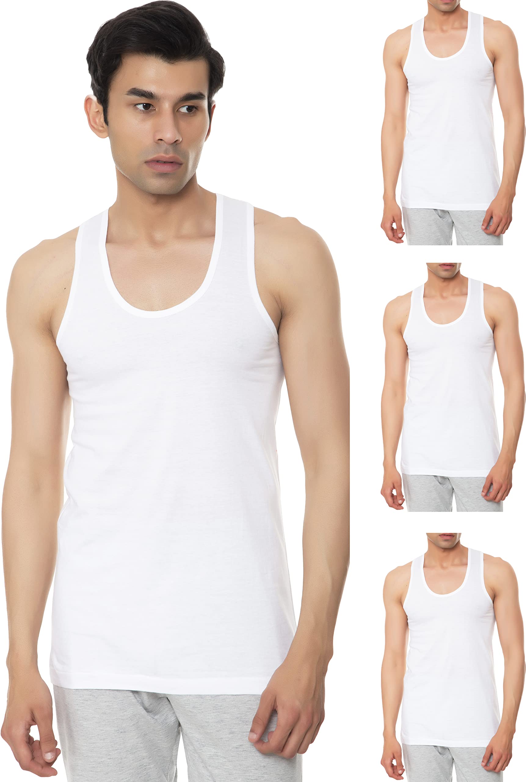 vip Men's Frenchie Oxy Cotton Fitted Vest (Pack Of 4)-picture-17