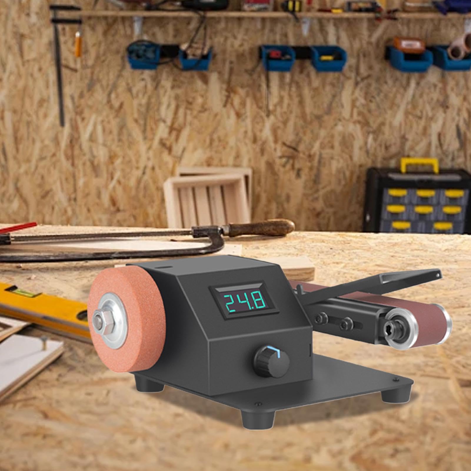 Power Bench Grinders, Belt Bench Grinder, Belt Sander For Handmade,350W Bench Grinder With 10 Sanding Belts, Electric Sander, Table High-Speed Sander For Metal, Woodworking