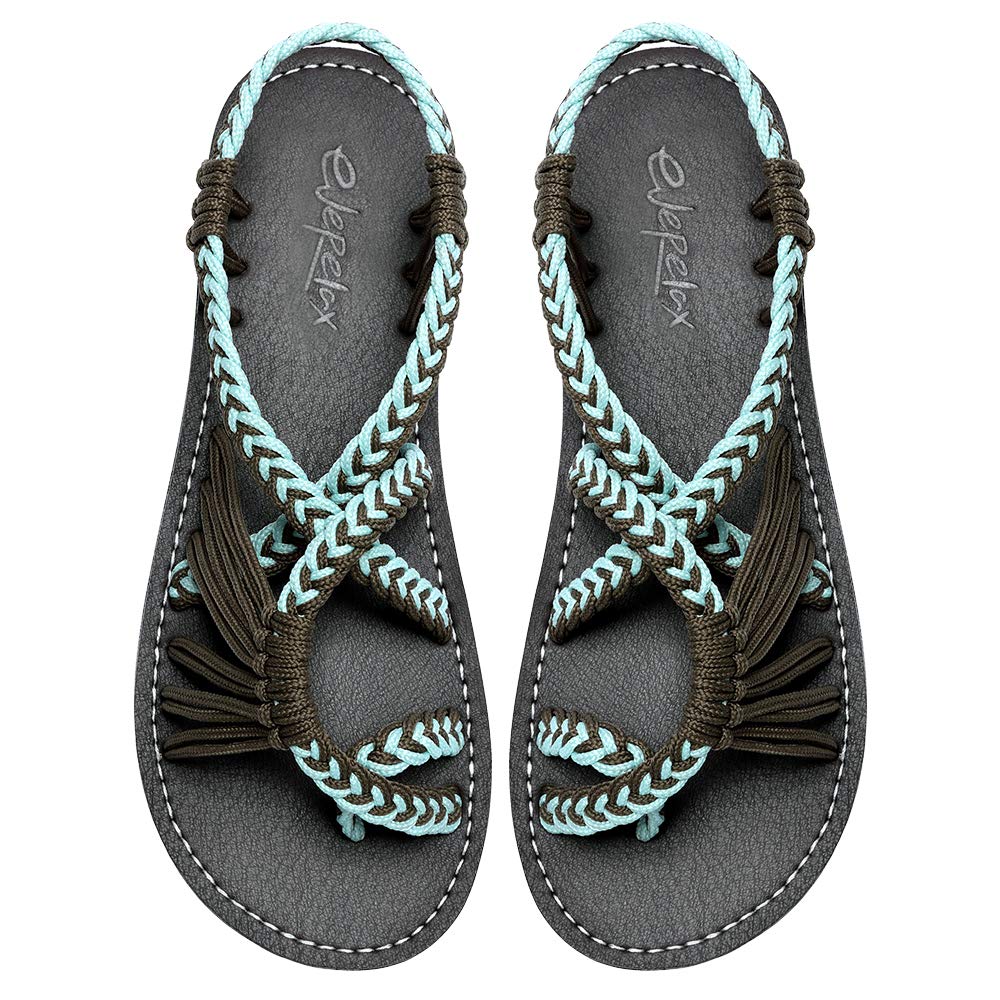 Women's Hand-woven Flat sandals, Lightweight Perfect for the Beach Walking Casual Womens Shoes