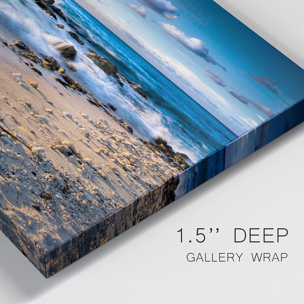Landscape Wall Art for Living Room Bathroom Bedroom Kitchen, Island Waves Ocean Pictures for Wall Ready to Hang Modern Canvas Home Decoration 12" H x 18" W