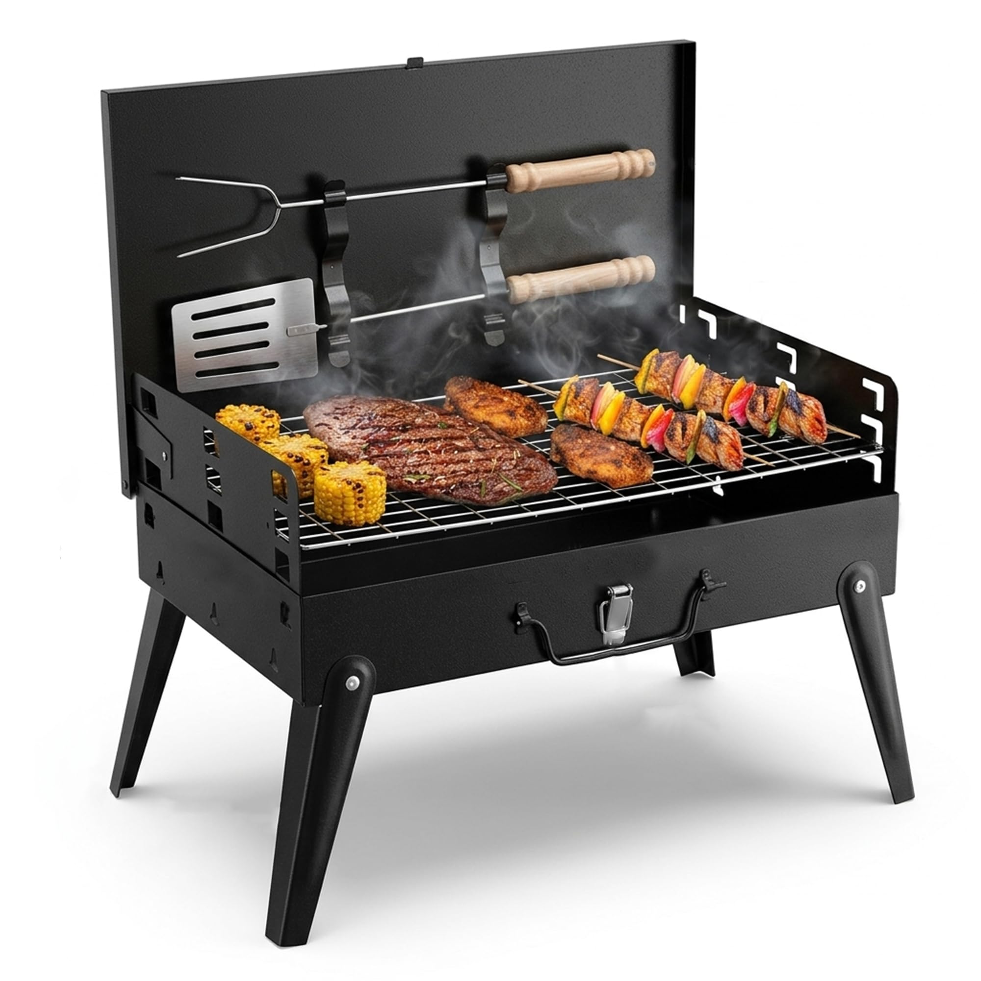 UR CHOCIE Portable Folding Charcoal BBQ Grill