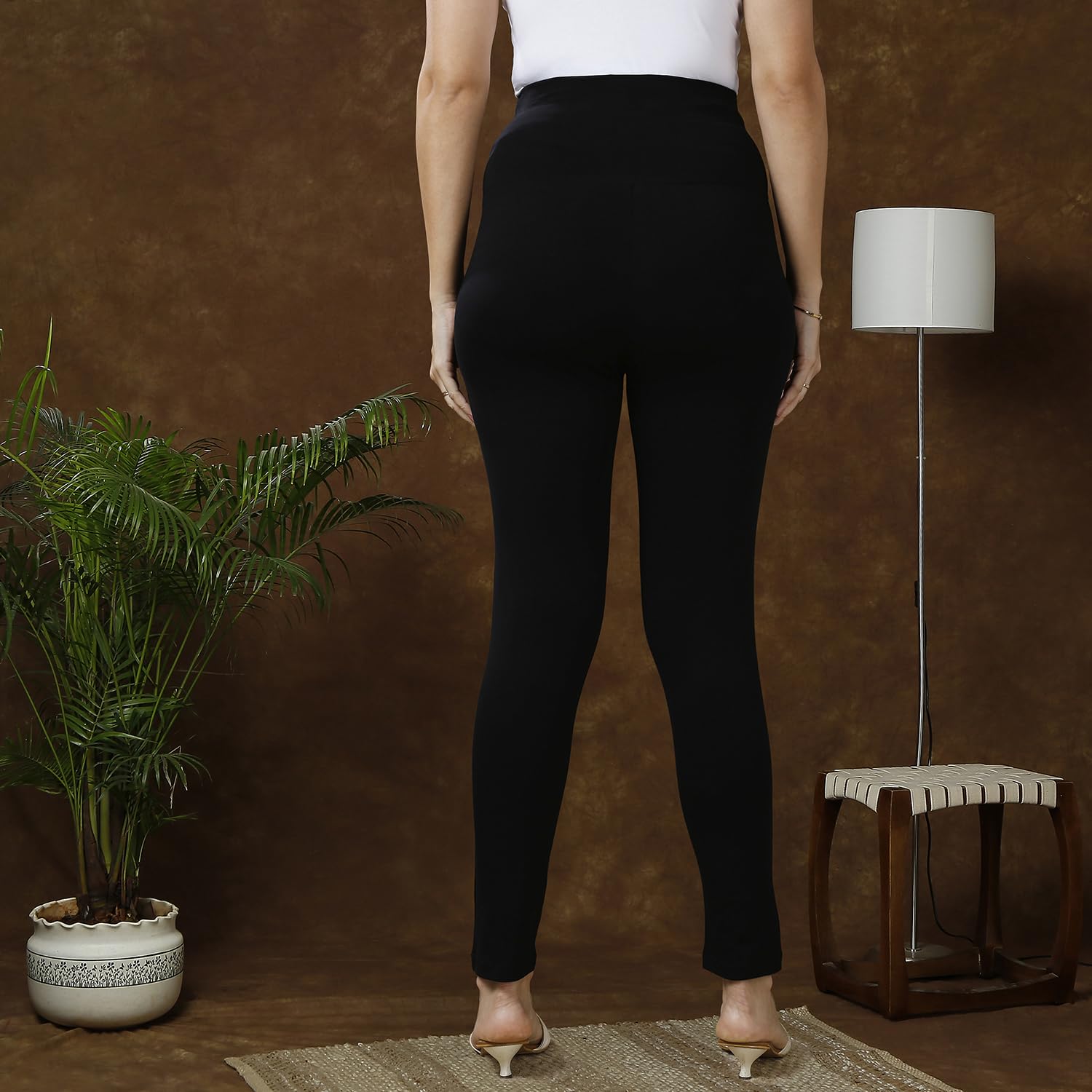 MomToBe Women's Cotton Maternity High Rise Classic Leggings/Pregnancy Bottoms For Pre and Post Pregnancy (Black, X-Large) - Image 5 thumbnail