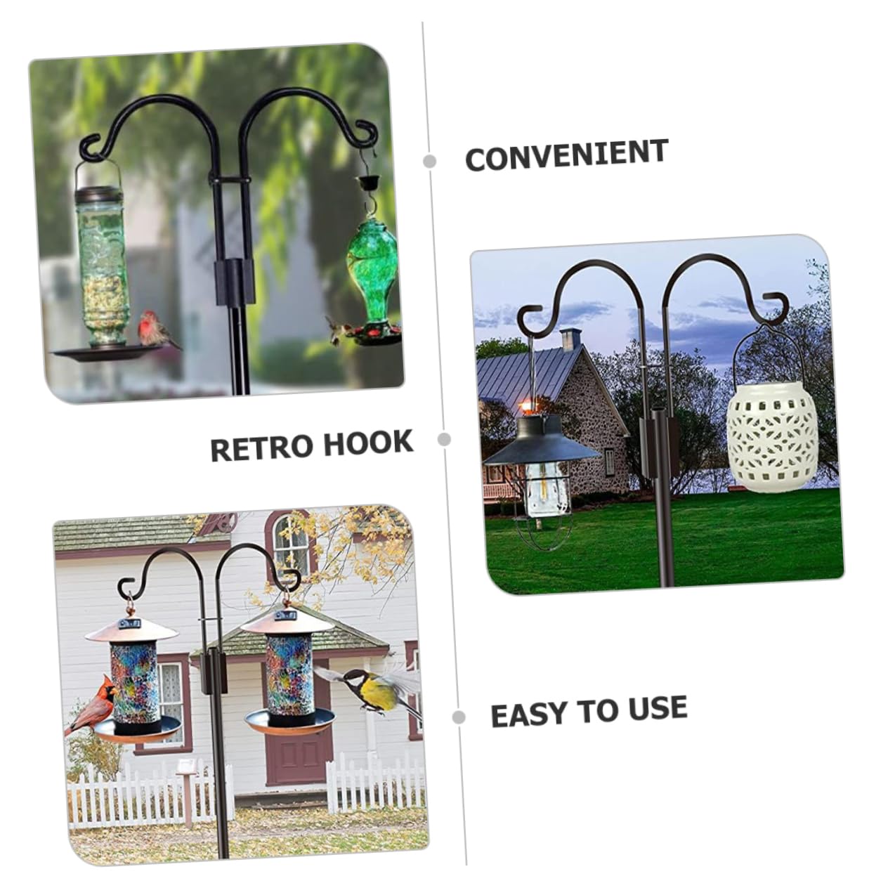 BESTonZON Crochet de Jardin pour Support de Suspension pour Pots de Fleurs et Guirlandes Lumineuses pour Balcon et Terrasse