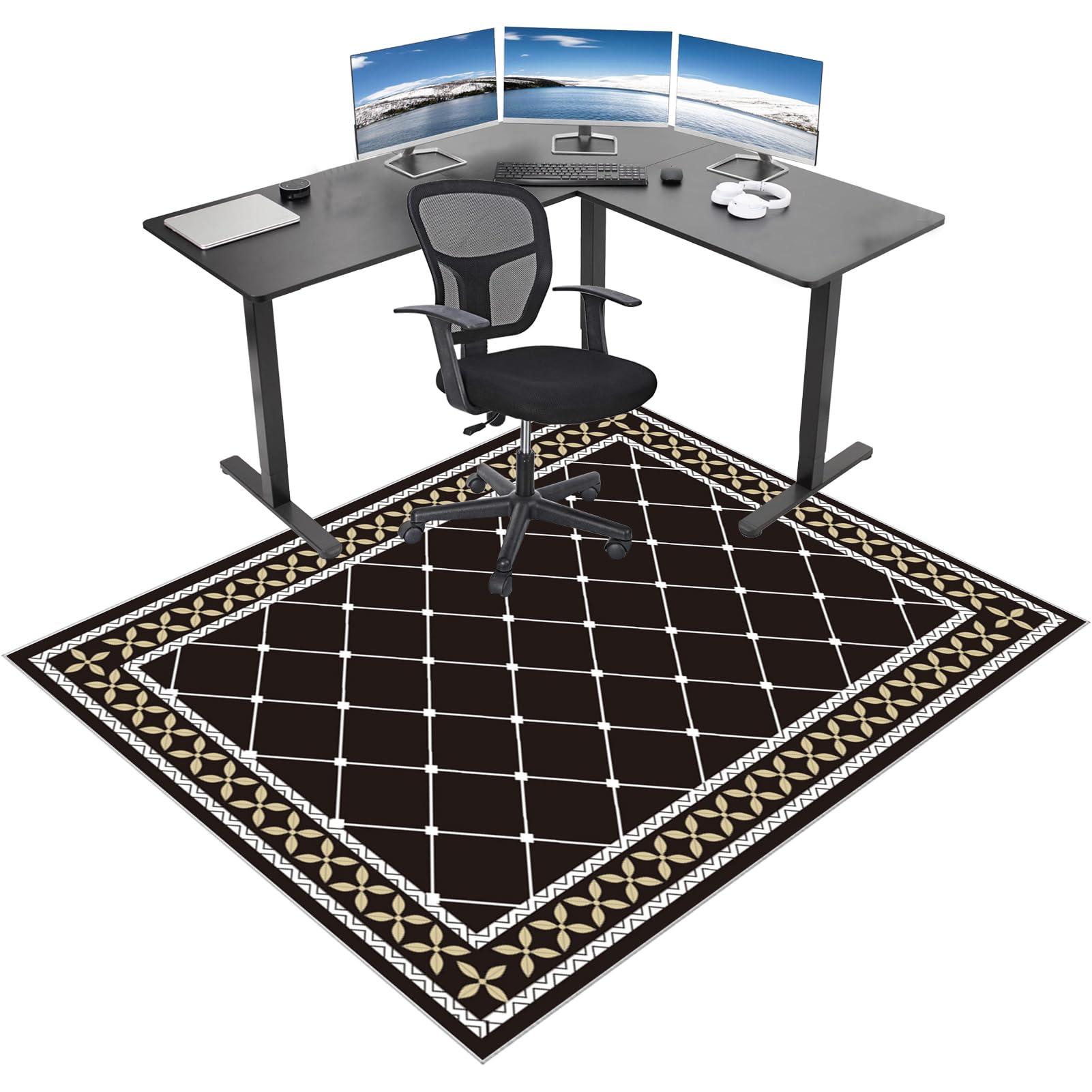 Office Chair Mat for Hardwood Floors, Gaming Computer Chair Mat, Desk Chair Mat for Carpeted Floor 100 x 140 cm, Floor Mat for Office Chair Carpet Protector, Home Office Chair Mat Rug for Laminate