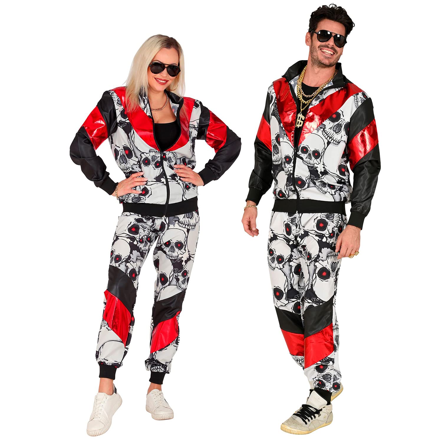 W WIDMANN MILANO Party FashionCostume 80s Tracksuit Skulls, 80s Outfit, Jogging Suit, Bad Taste Outfit, Fancy Dress Costumes