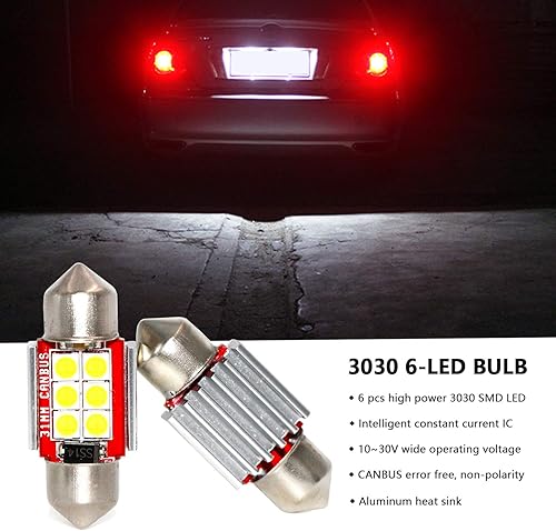 Miniatura 10 de PHINLION Bombilla LED 211-2 212-2 578 súper brillante de 500 lúmenes, festoon de 1.614 in, 1.654 in, 6000 K, bombillas LED blancas de repuesto para