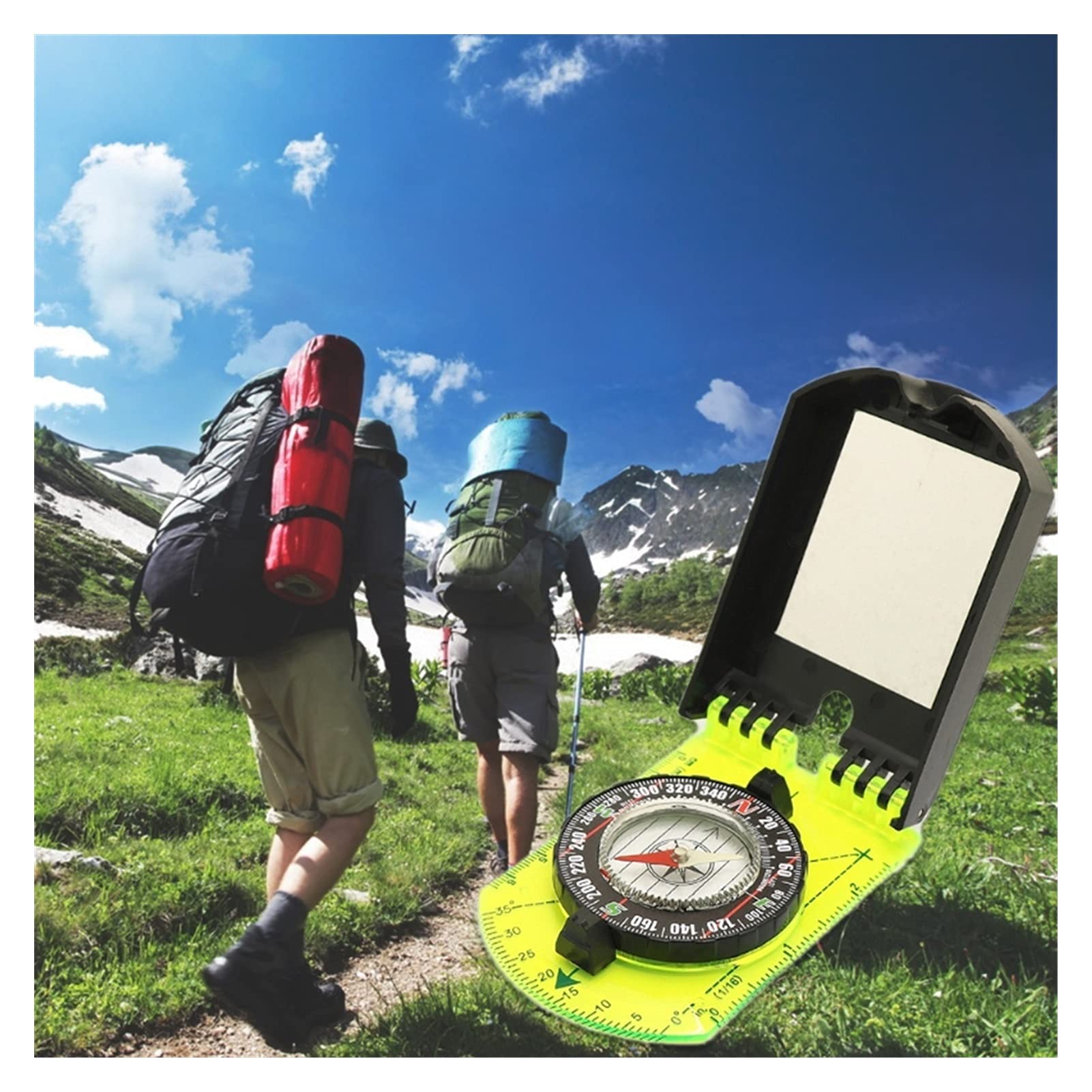 Reliable Outdoor Gear Professioneel padvinderskompas - gevuld met vloeistof, instelbare declinatie, magnetische richting - voor navigatie, oriëntatielopen en survival