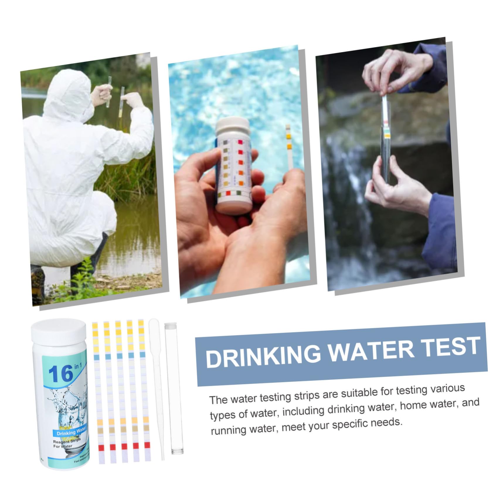 iplusmile 5 Sätze Testpapier Für Die Wasserqualität Aquarienfilter Teststreifen Für Aquarien Anlage Wassertest Wasser Test Teststreifen Für Trinkwasser Trinkwasser-teststreifen 100 Stück * 5