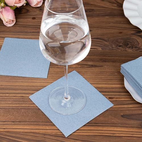 Miniatura 1 de Efavormart - Paquete de 20 servilletas de papel Airlaid de papel suave con tacto de lino azul polvoriento, altamente absorbentes, desechables